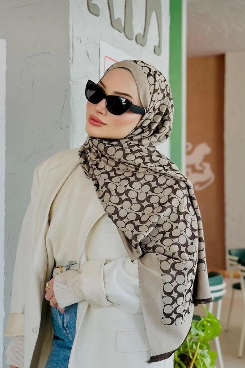 Halka Desen Çift Taraflı Kaşmir Şal