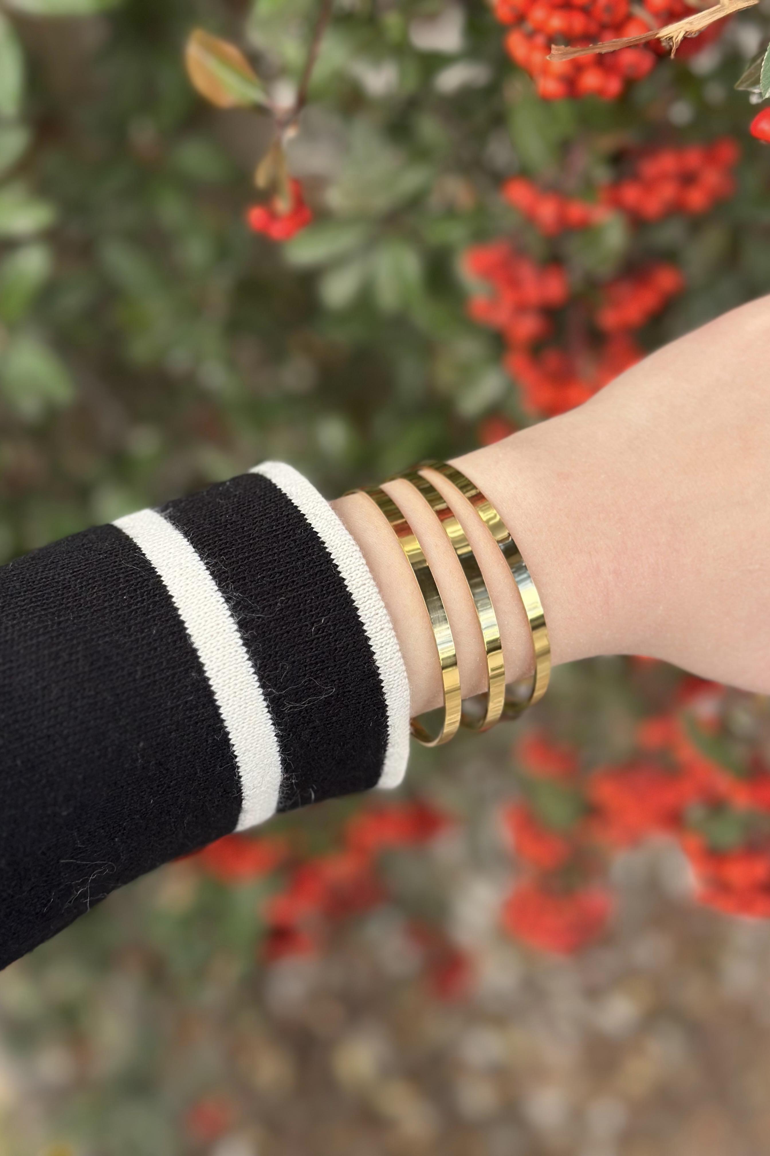 Düz Model Üçlü Çelik Ajda Bilezik