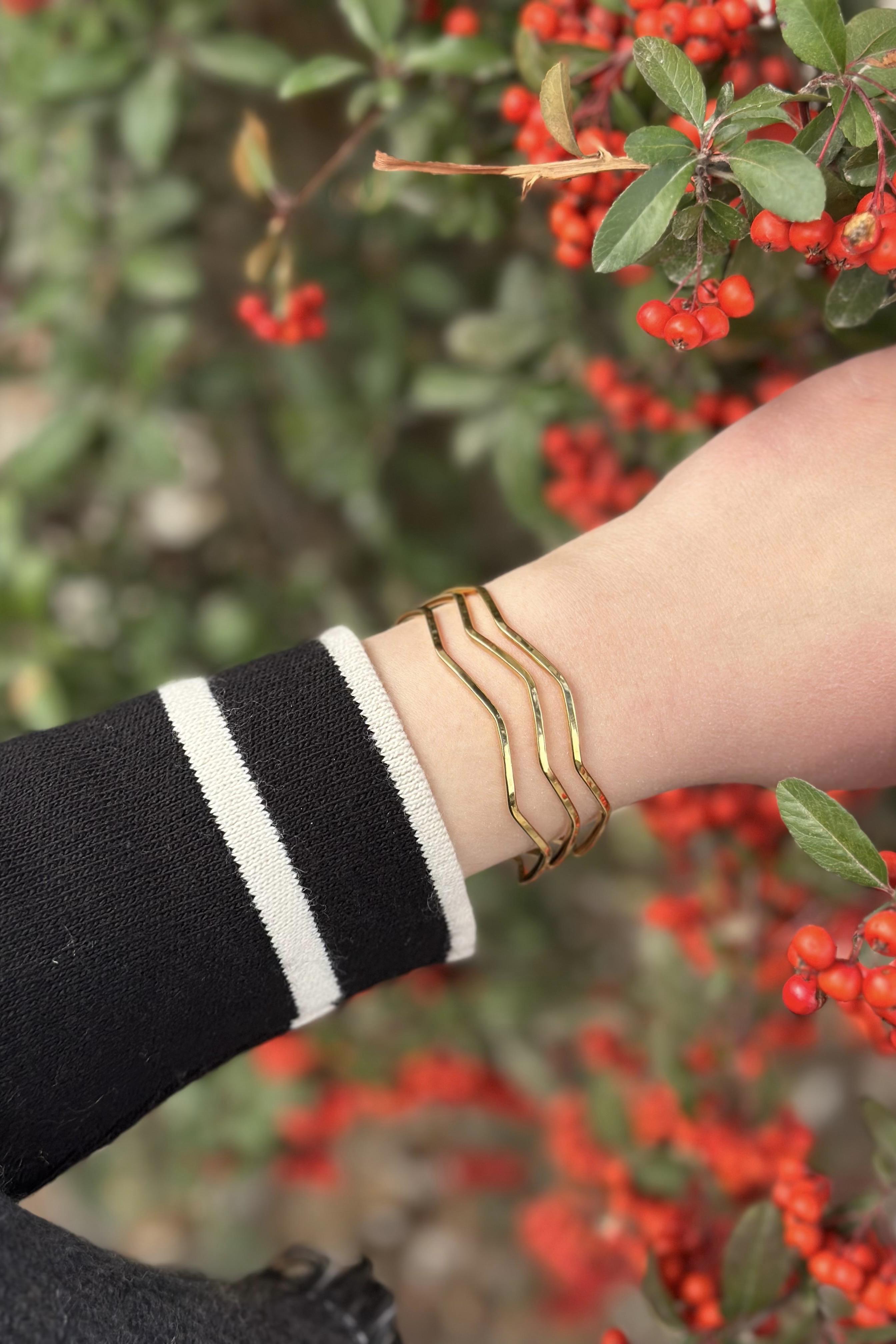 Zikzak Model Üçlü Çelik Ajda Bilezik