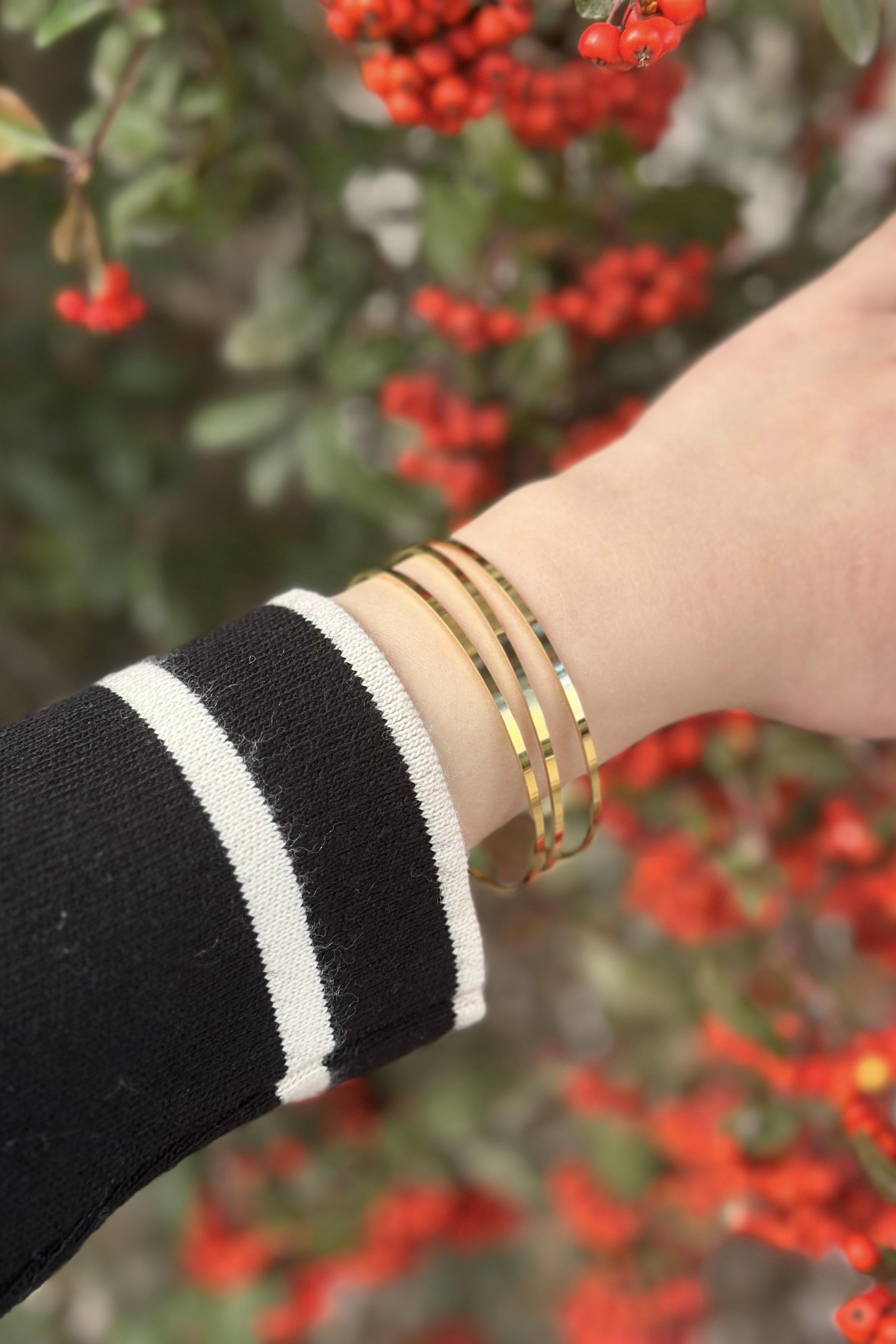 Kibrit Çöpü Model Üçlü Çelik Ajda Bilezik