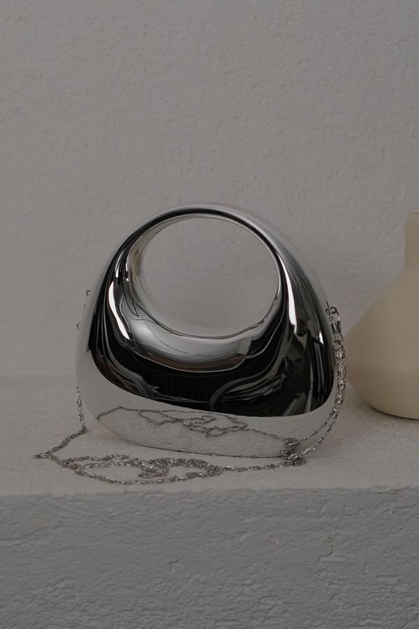 Silver metalik tasarım abiye çanta