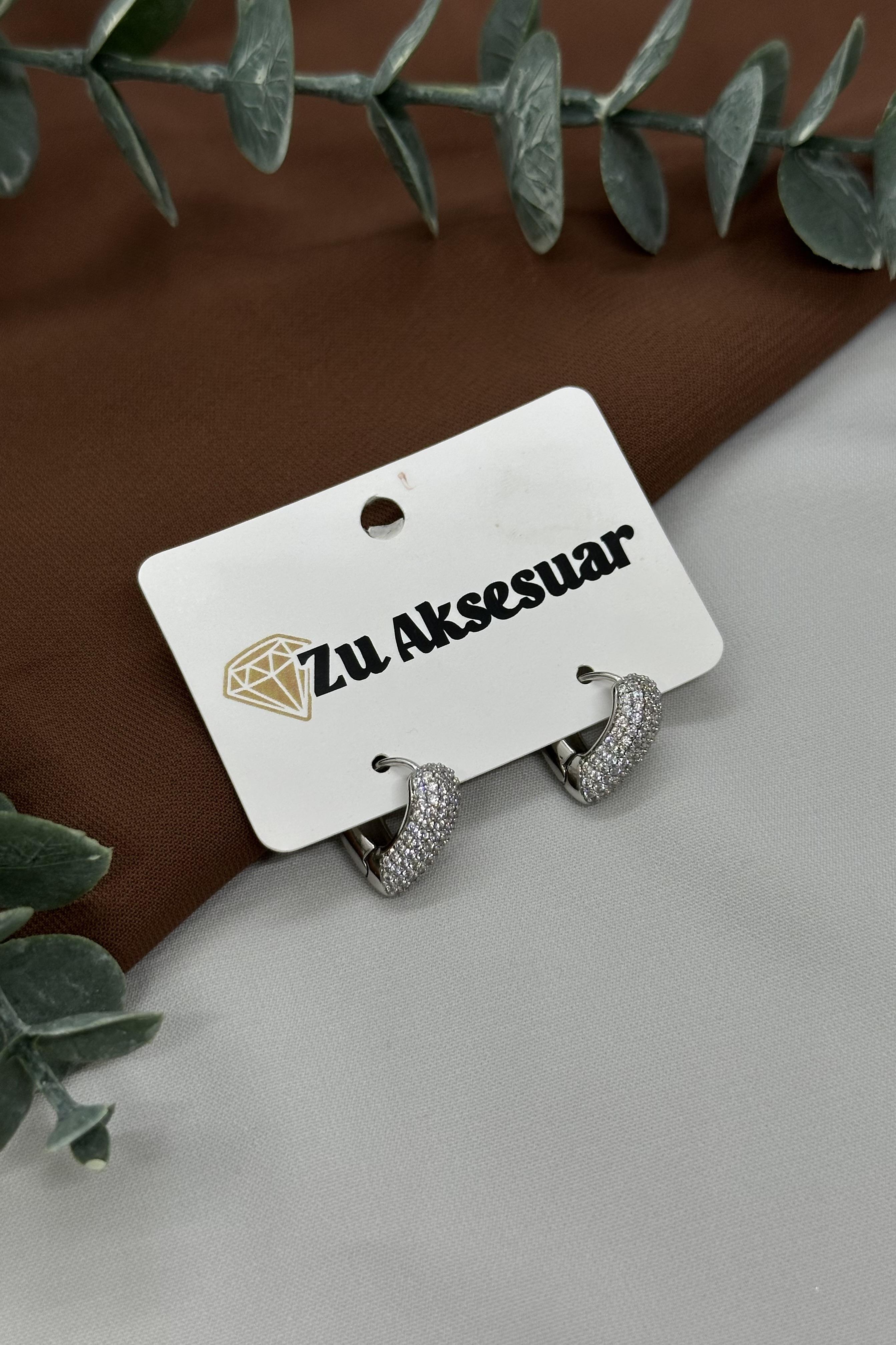 Halka Taşlı Sılver Vıp Küpe