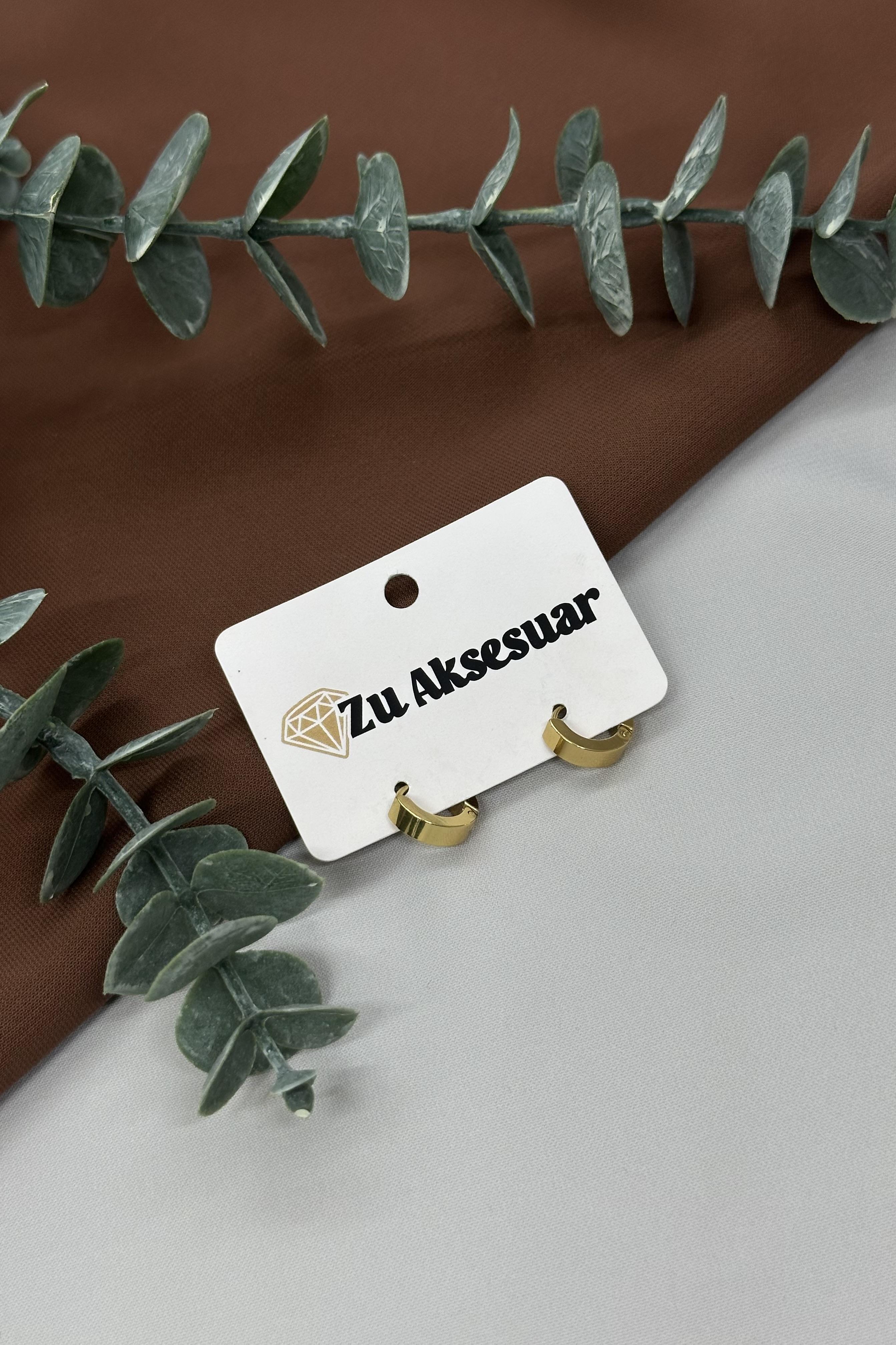 Gold Halka Çelik Küpe