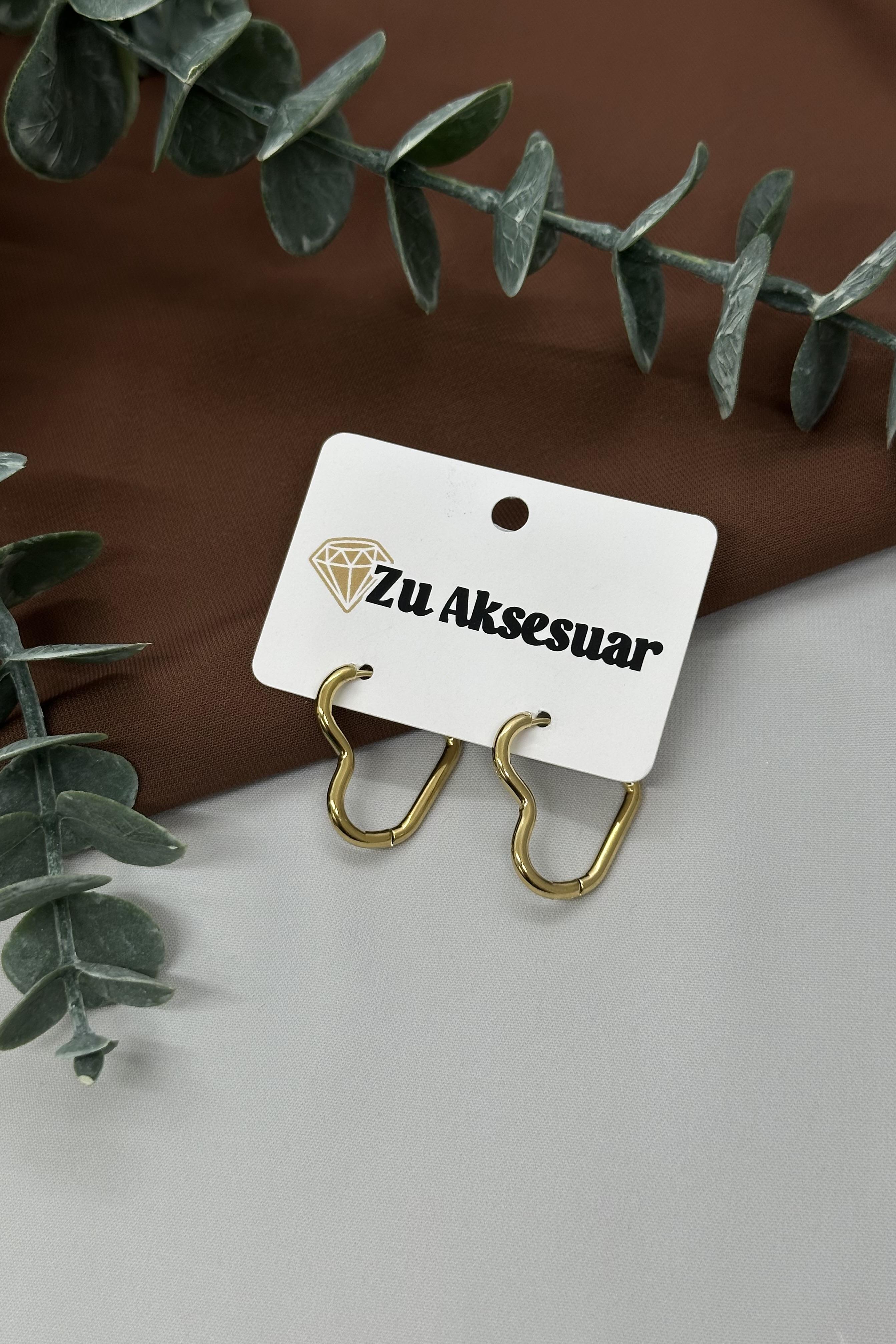 Kalpli Gold Çelik Küpe