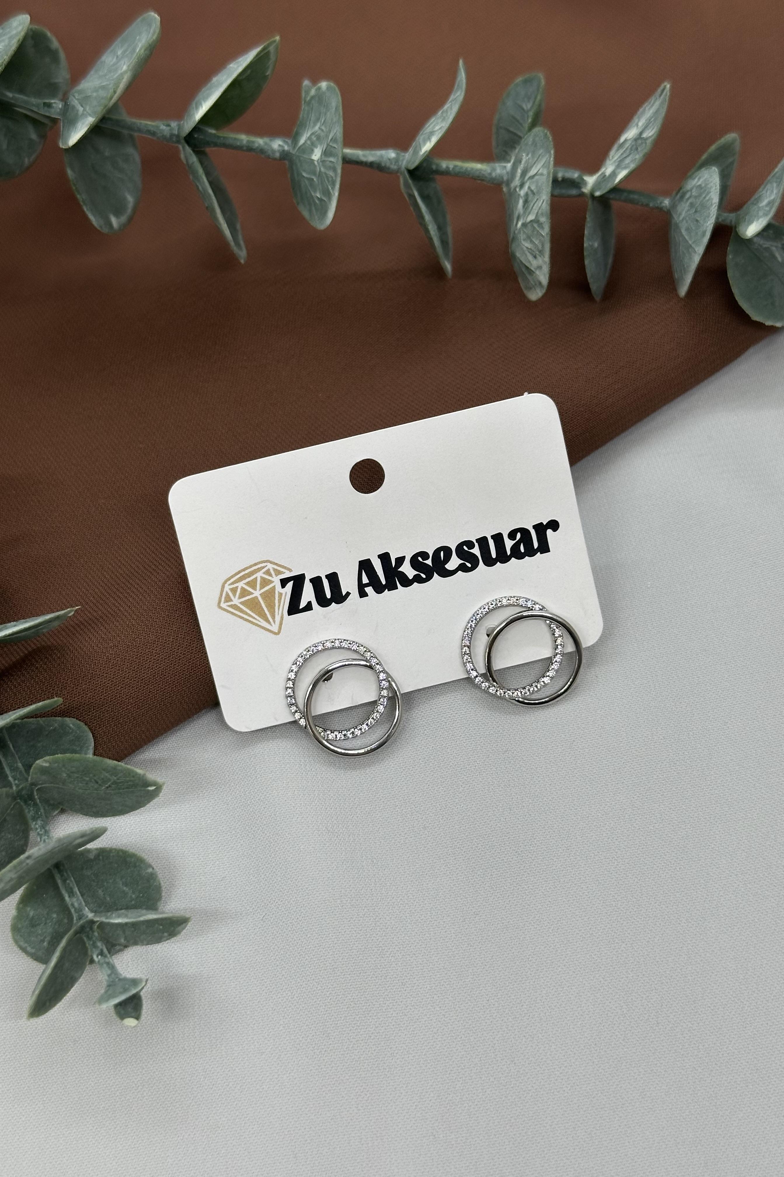 Çift Halka Sılver Vıp Küpe