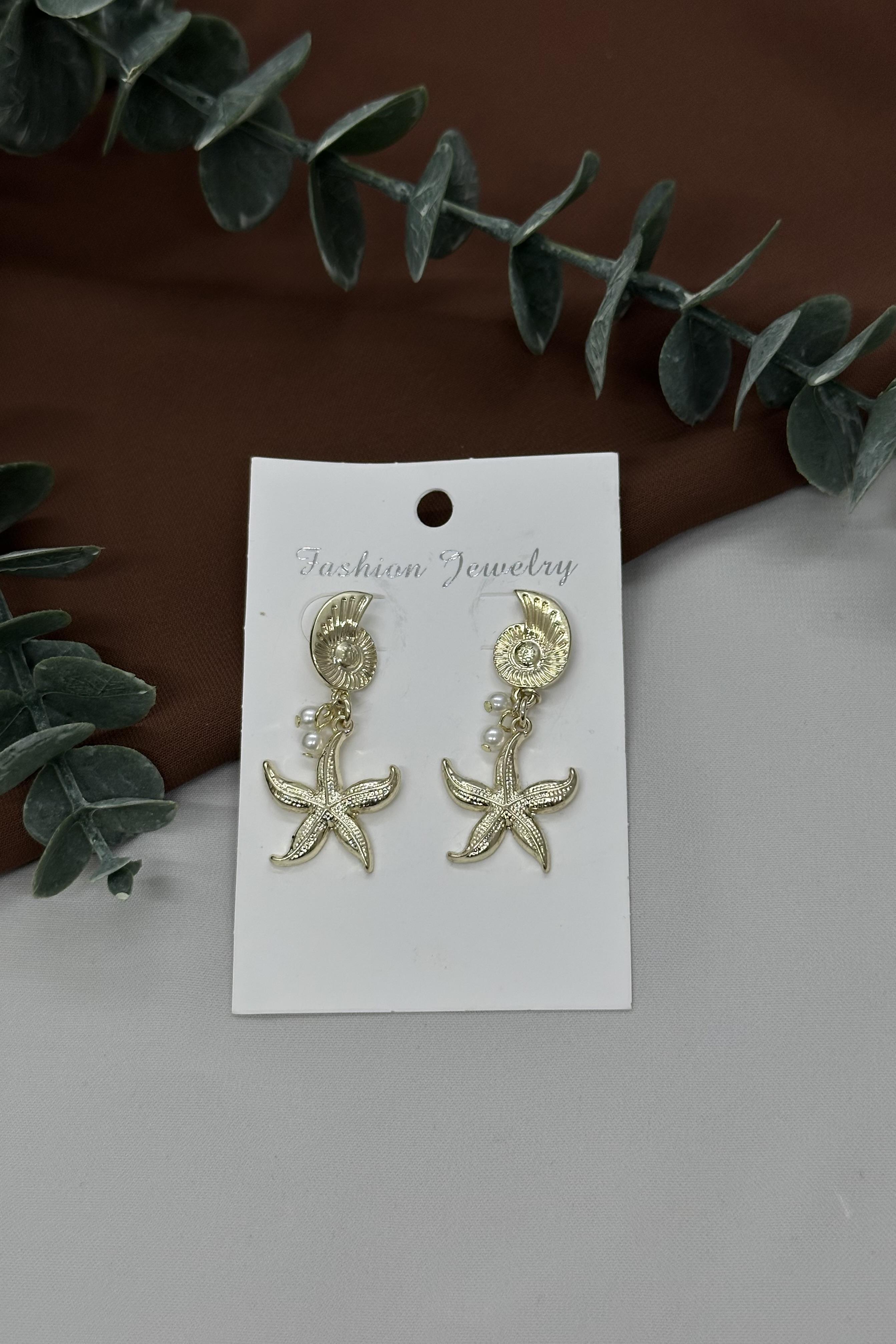 Deniz yıldızı Gold Küpe