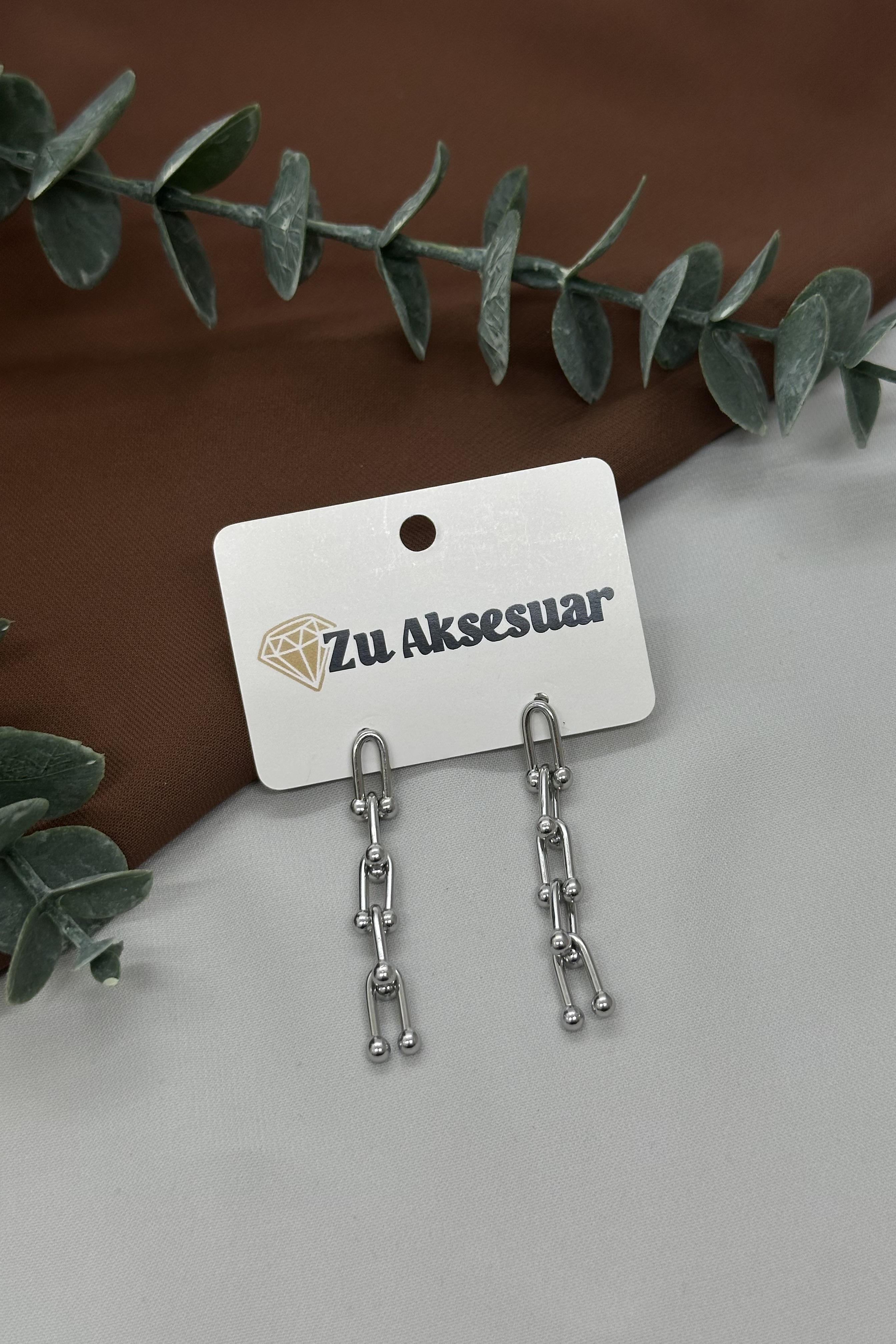 Tffny Model Sılver Çelik Küpe