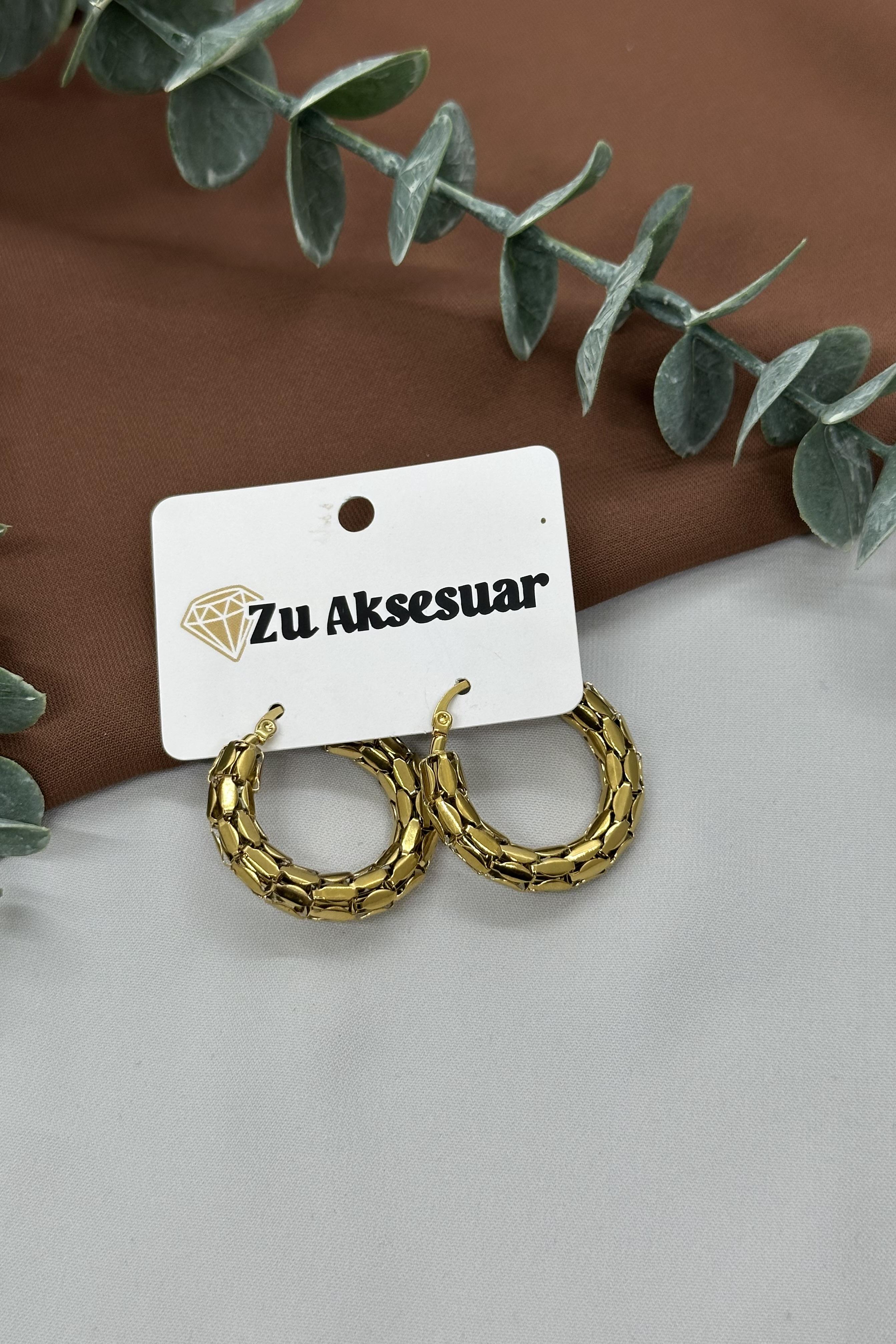 Gold Çelik Halka Küpe