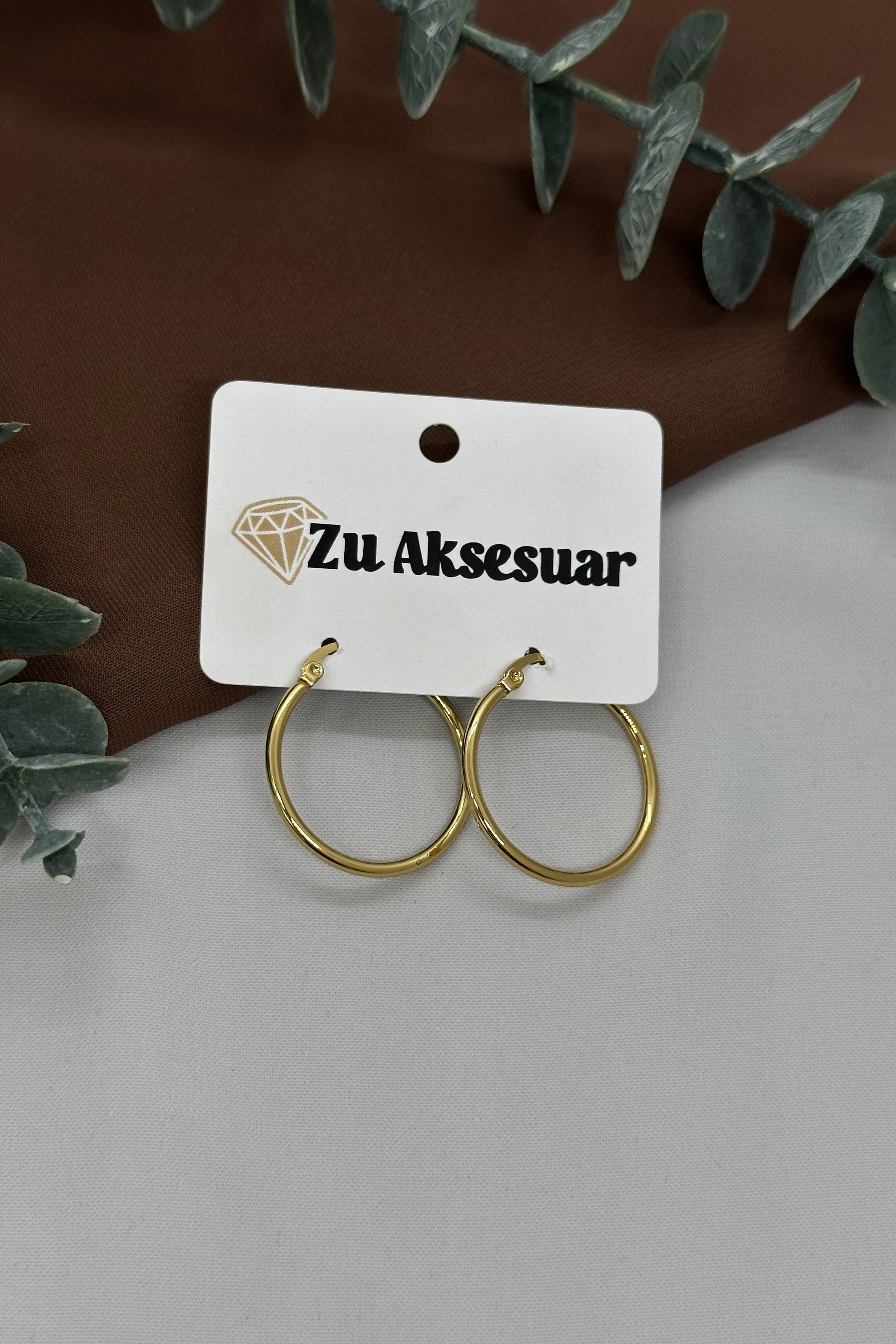 Gold Çelik Halka Küpe