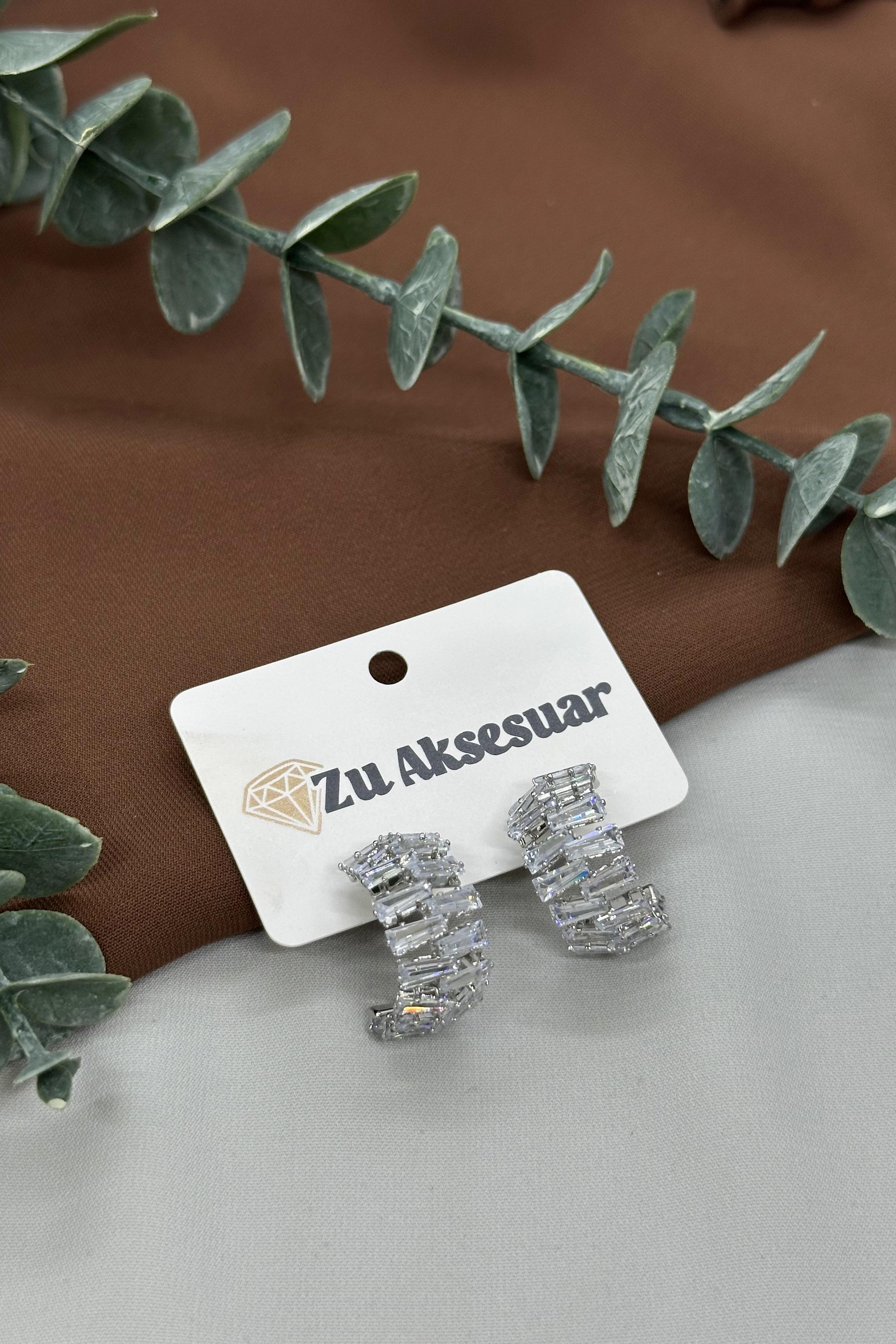 Taşlı Sılver Vıp Küpe