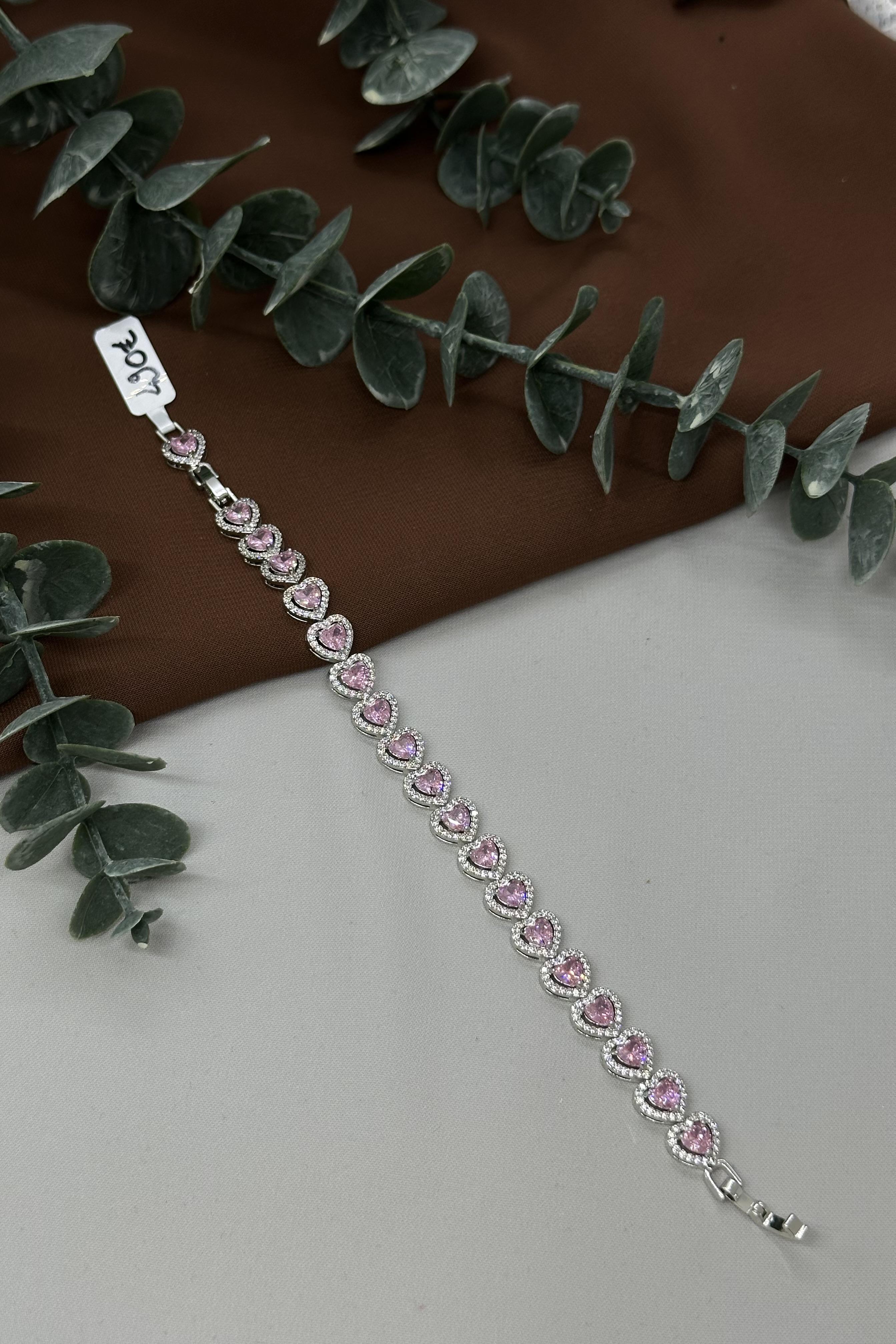 Pembe Kalp Sılver Vıp Bileklik