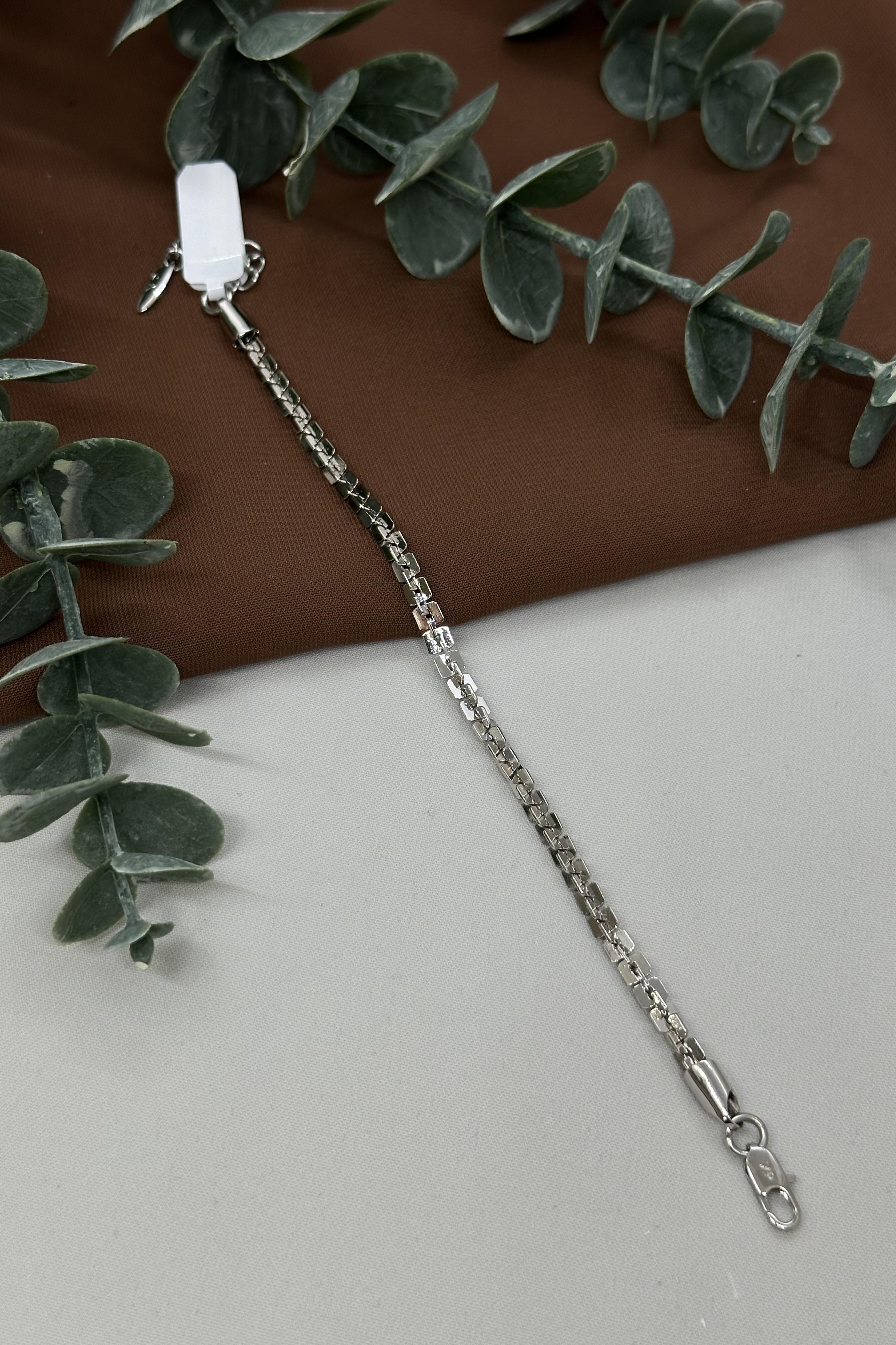 İnce Zincir Sılver Vıp Bileklik