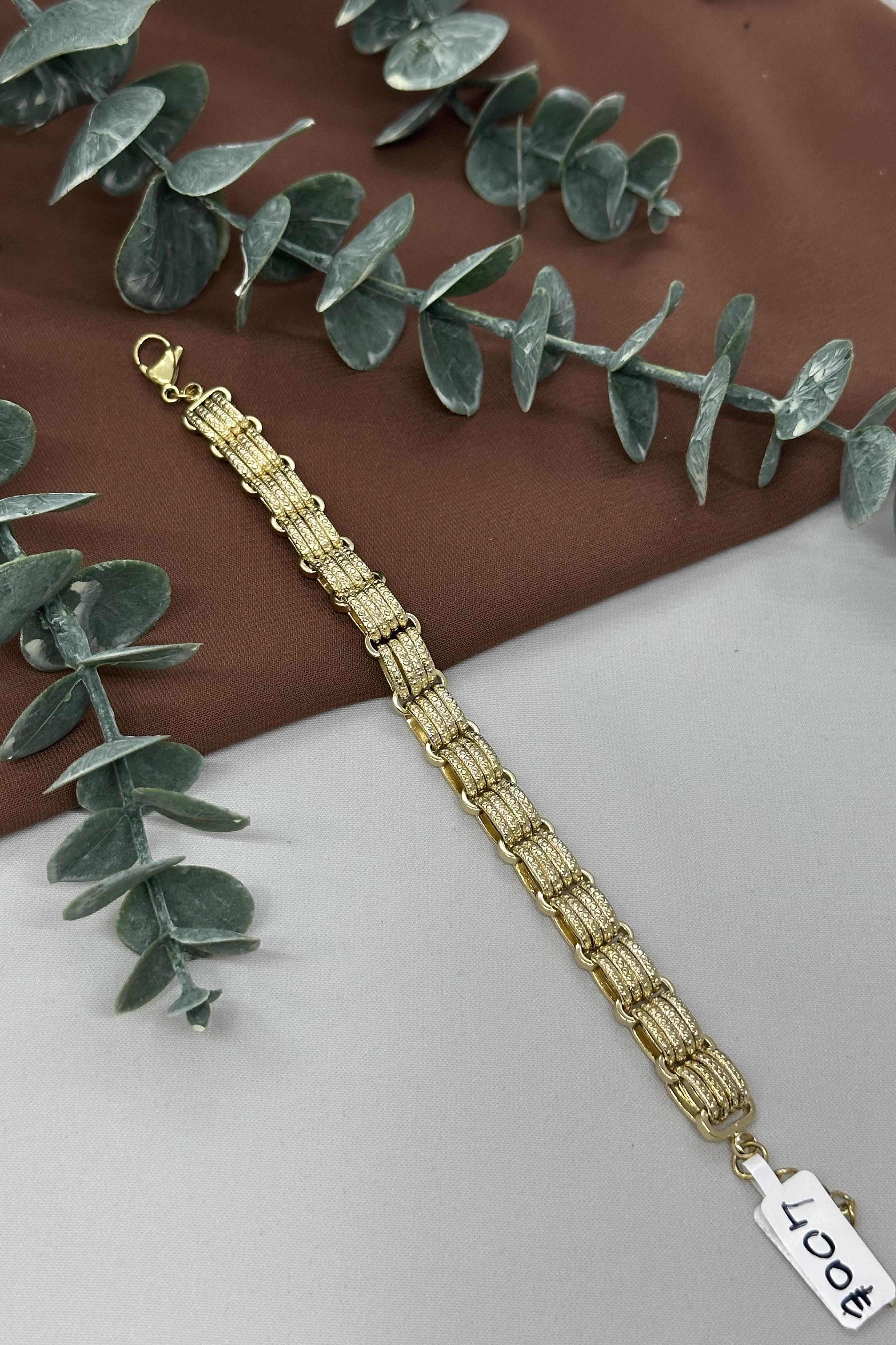 Kaburga Model Gold Vıp Bileklik