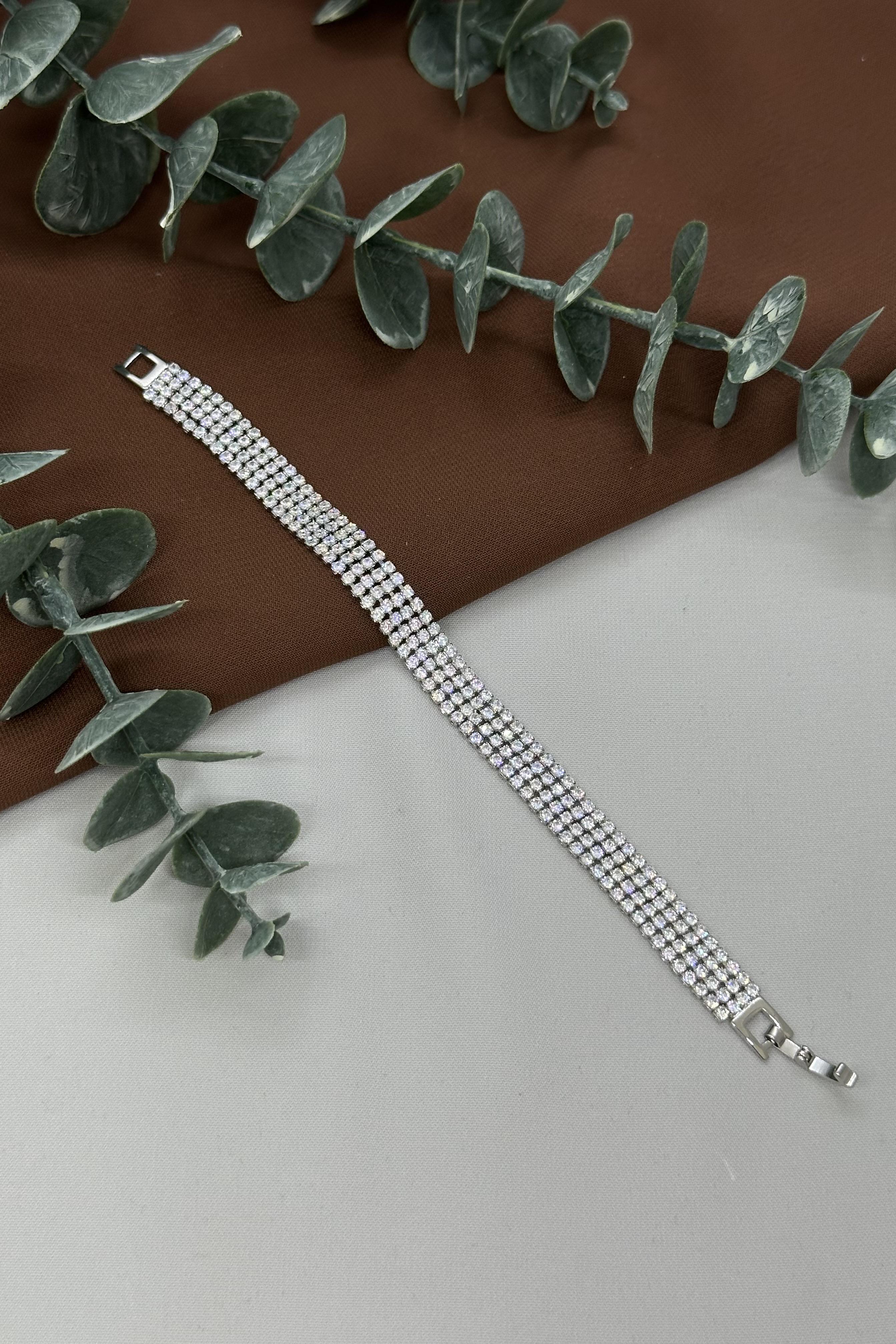 Taşlı Sılver Vıp Bileklik