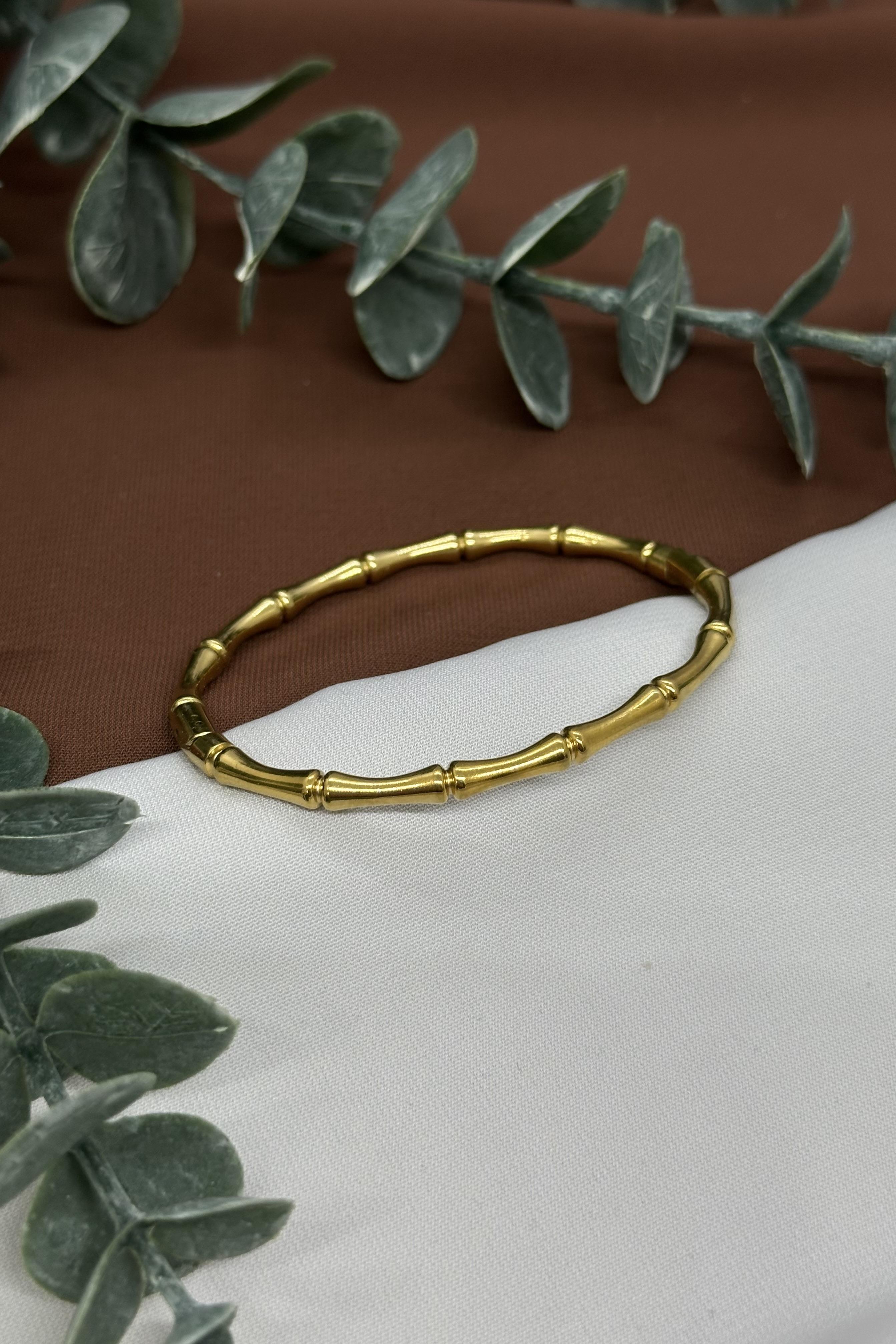 Kemik Model Gold Çelik Kelepçe Bileklik