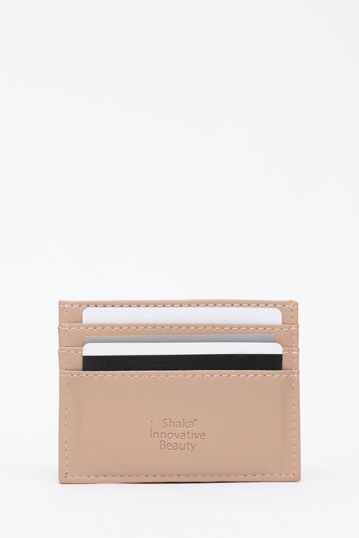 Vizon Unisex Suni Deri Süper İnce Model Kağıt Para Bölmeli Kredi Kartı Ve Kartvizitlik Kartlık Cüzdan