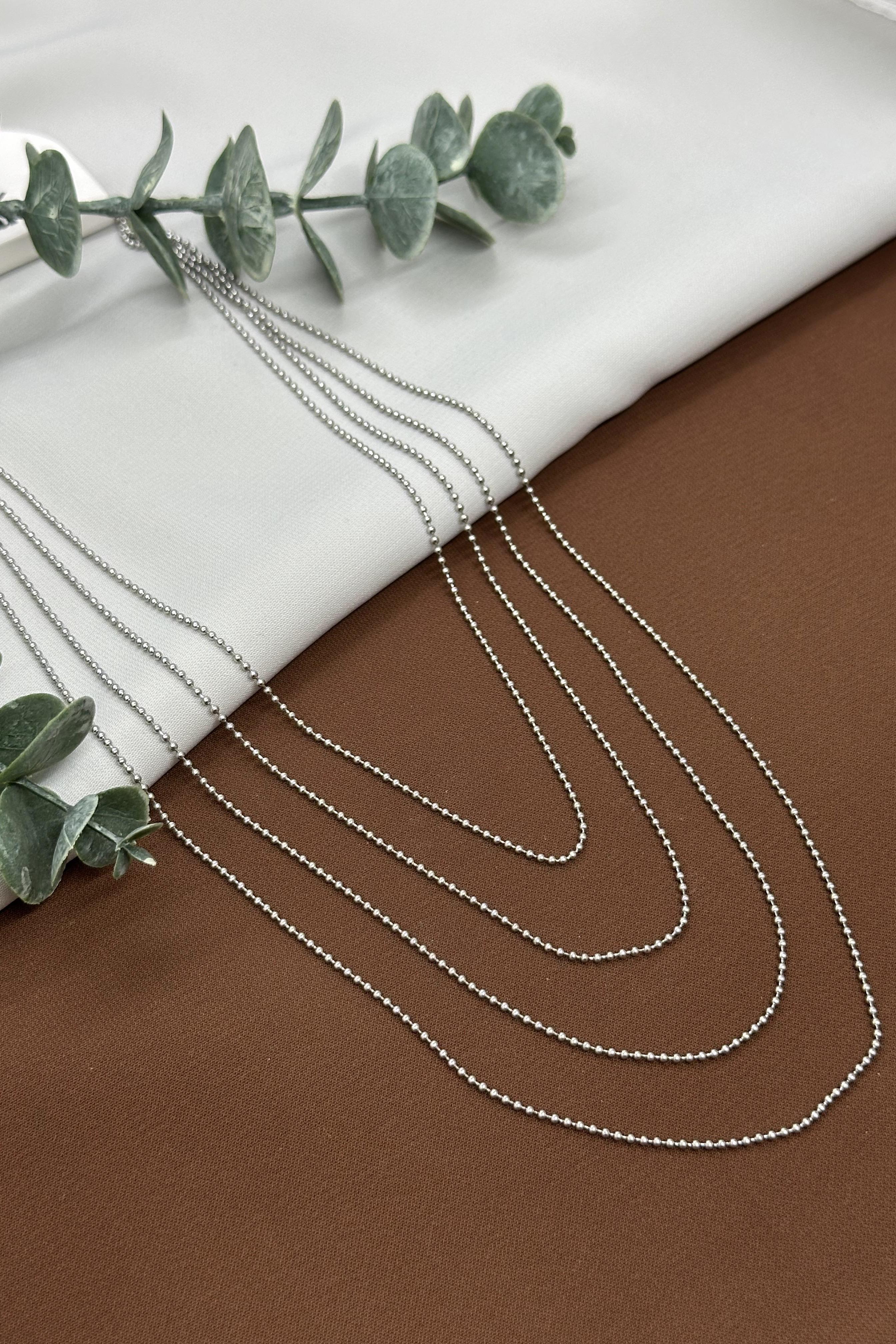 Dörtlü Sılver Çelik Kolye