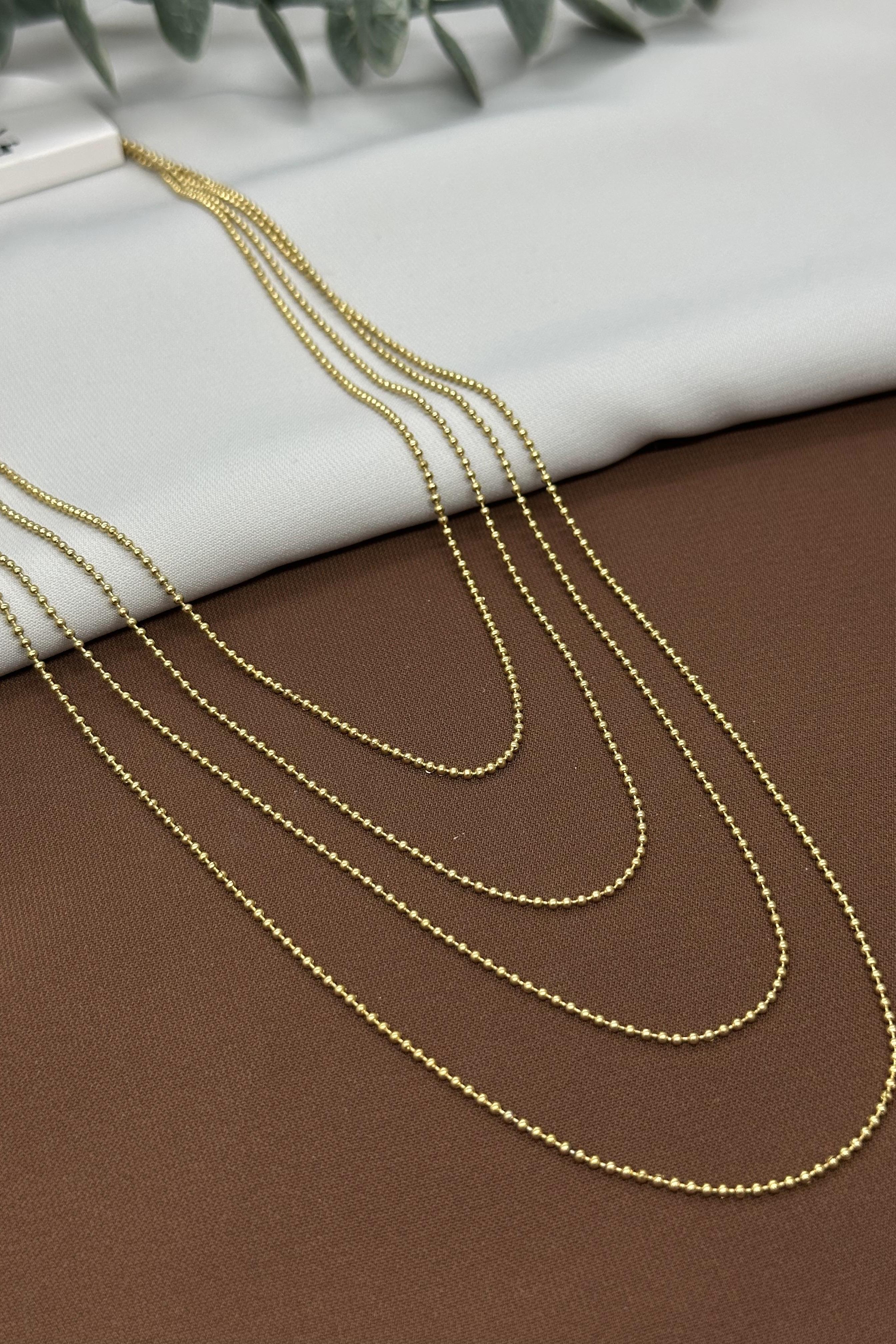 Dörtlü Gold Çelik Kolye