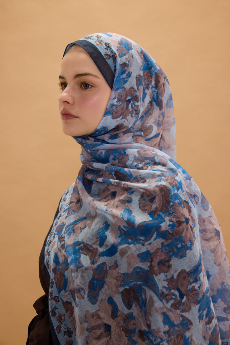 Petra Rami Şal - Lacivert Kahve