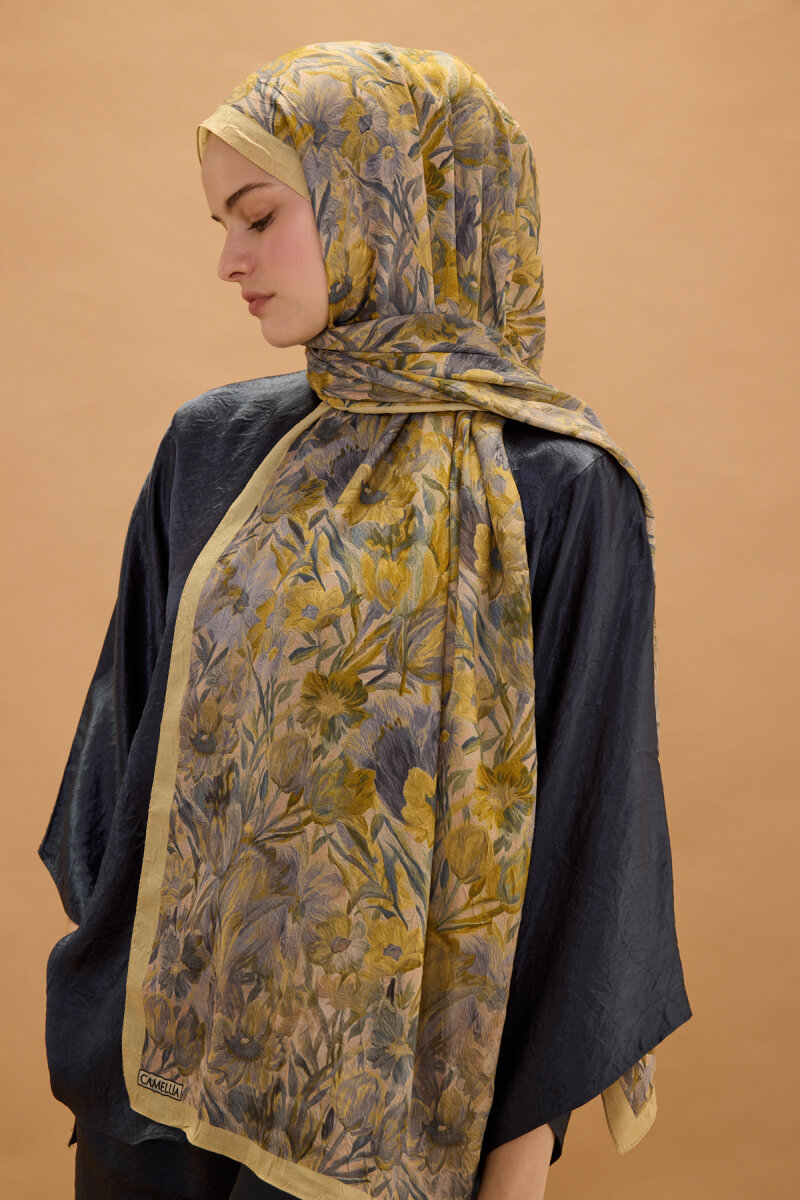 Paradise Kraş Şal - Sarı Gri