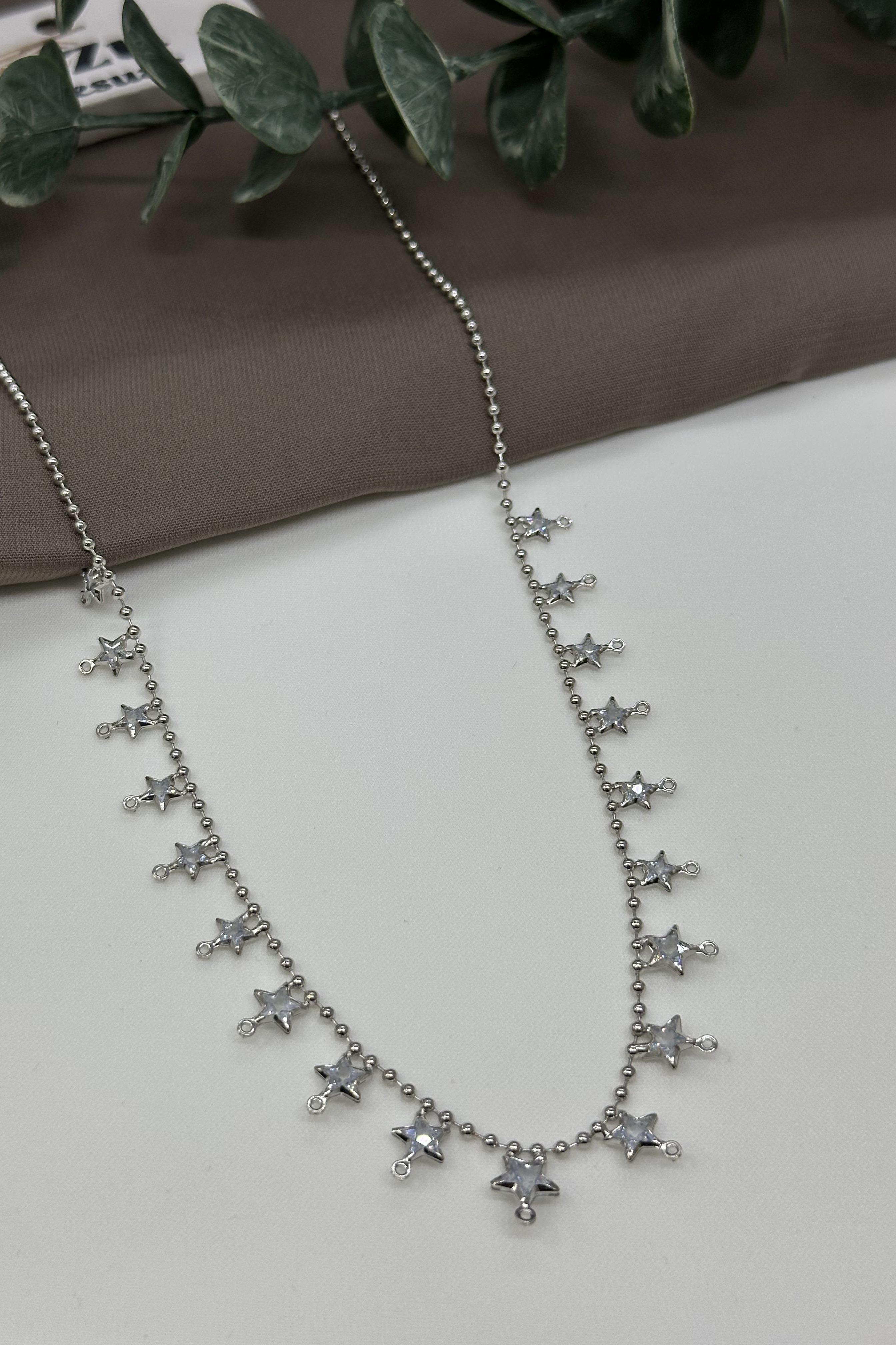 Yıldızlı Sılver Vıp Kolye