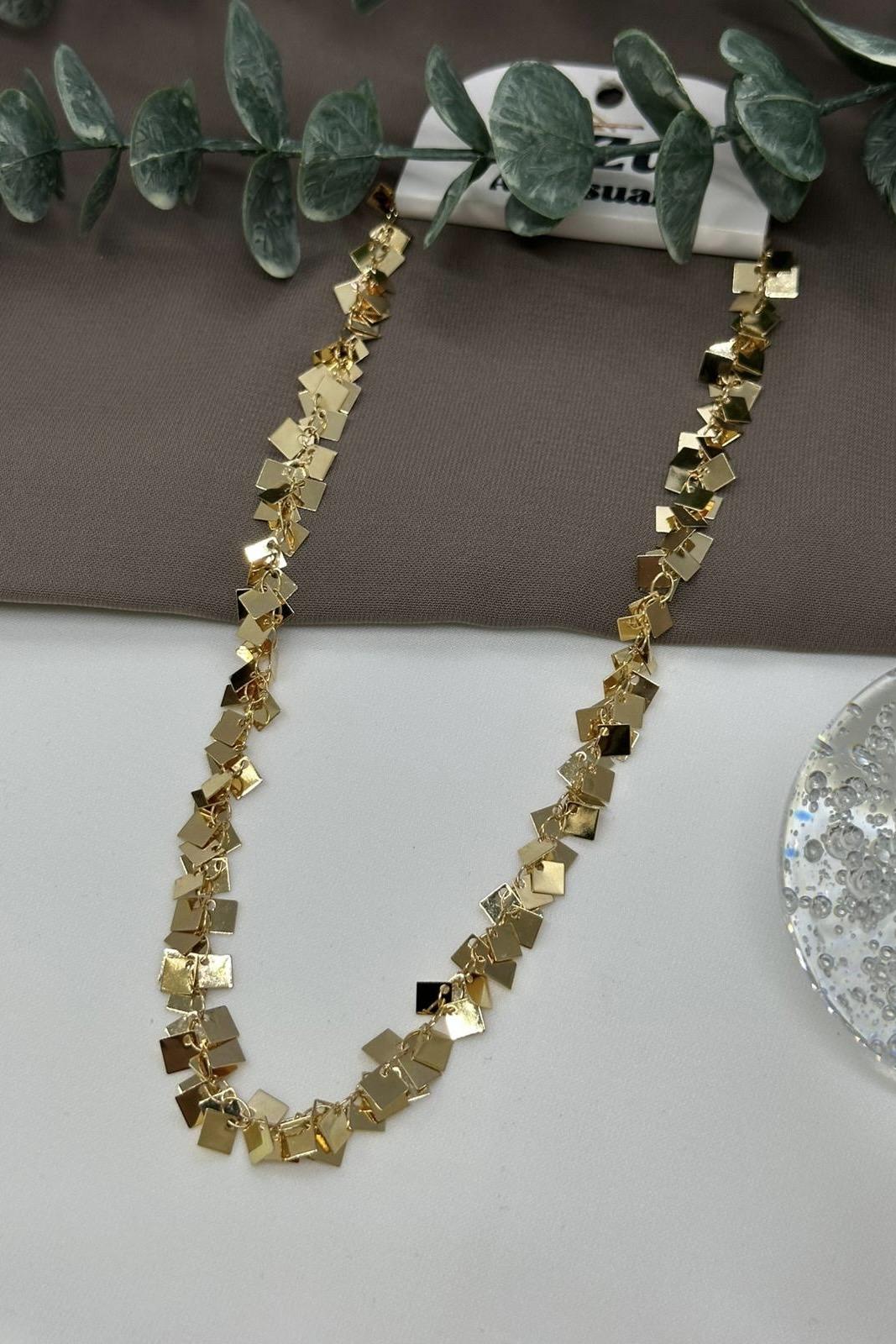 22 Ayar Altın Kaplama Görünümlü Pullu Kolye