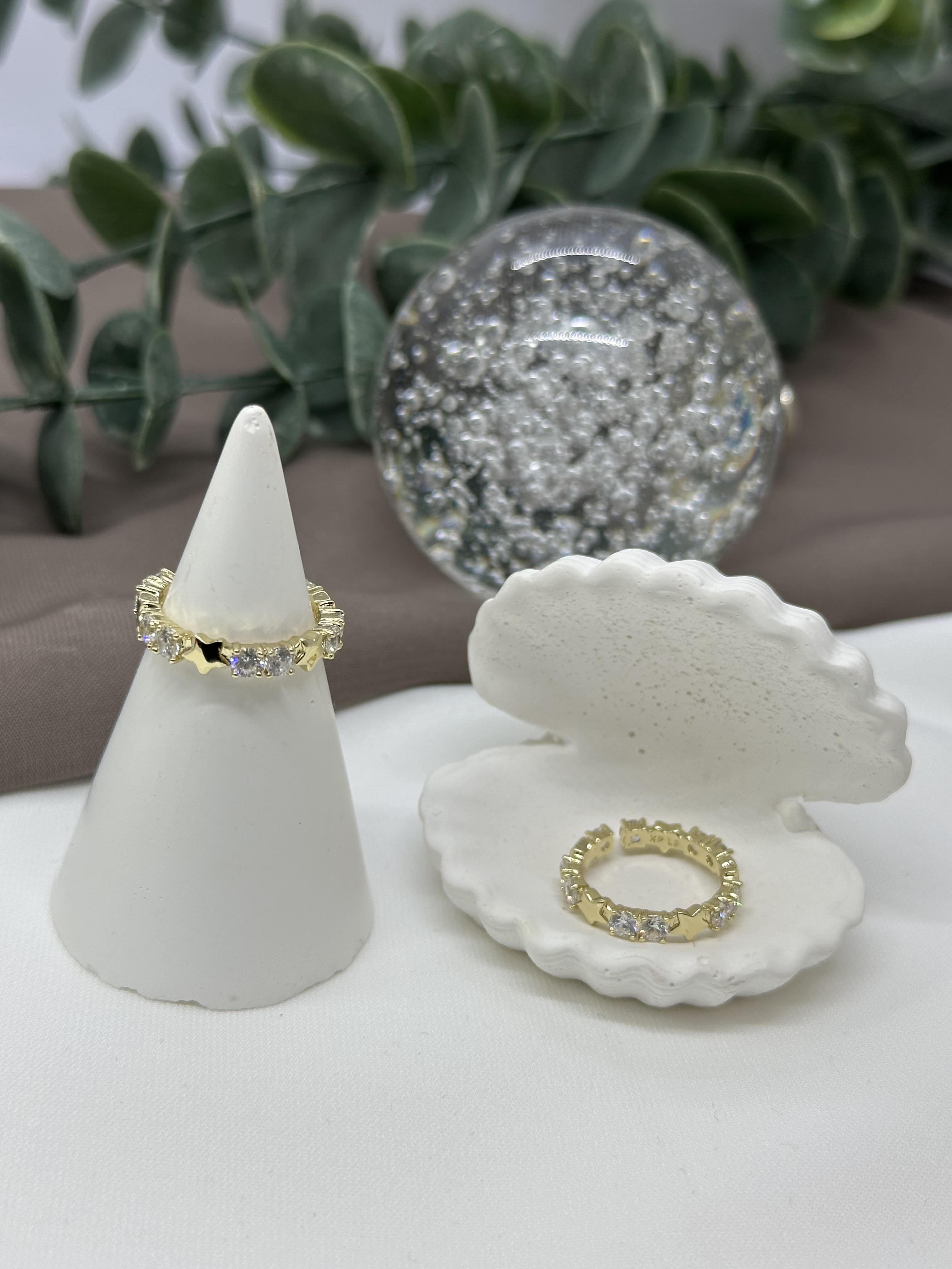 Yıldız Taşlı Gold Vıp Yüzük