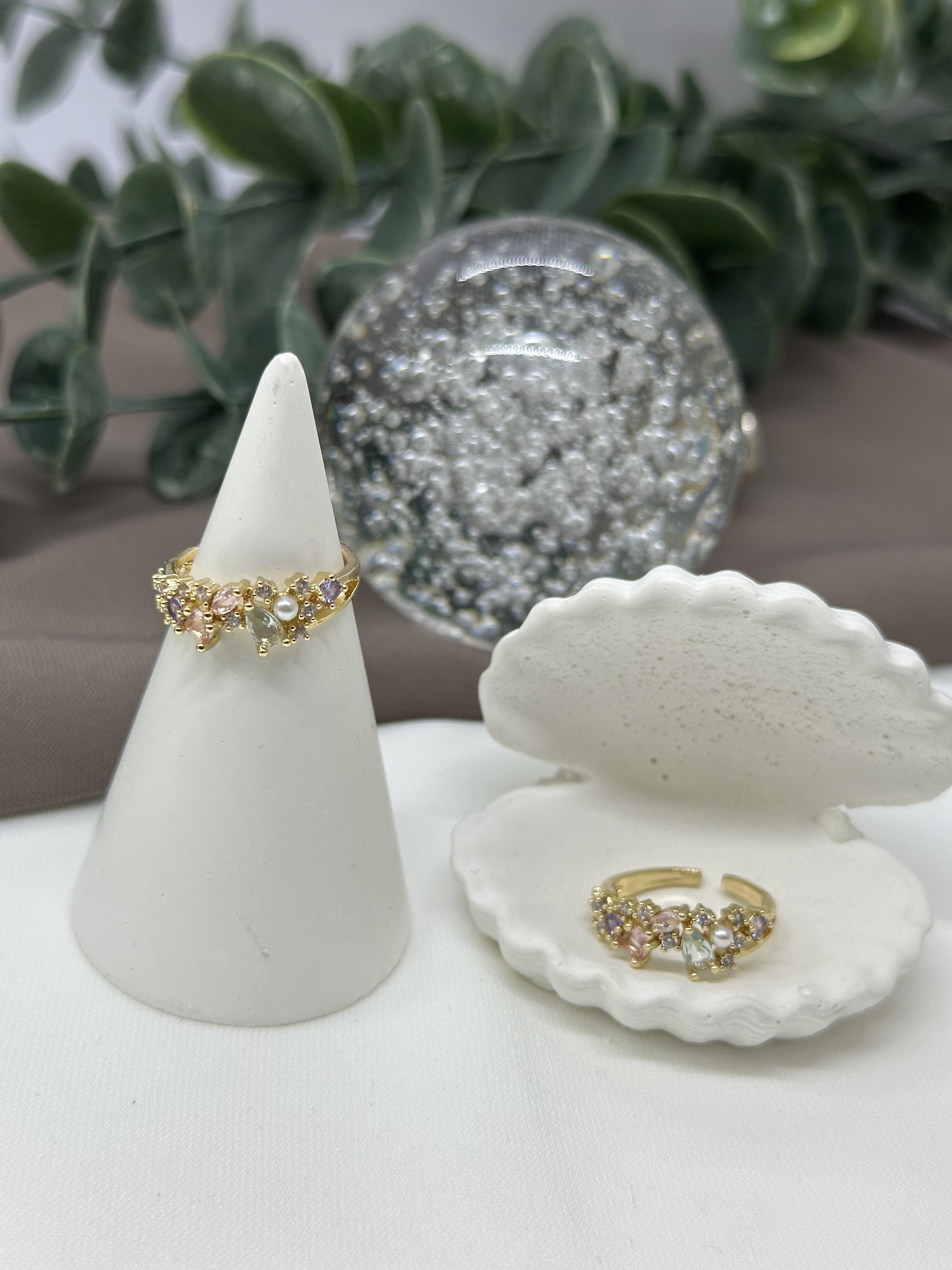 Renkli Taşlı Gold Vıp Yüzük