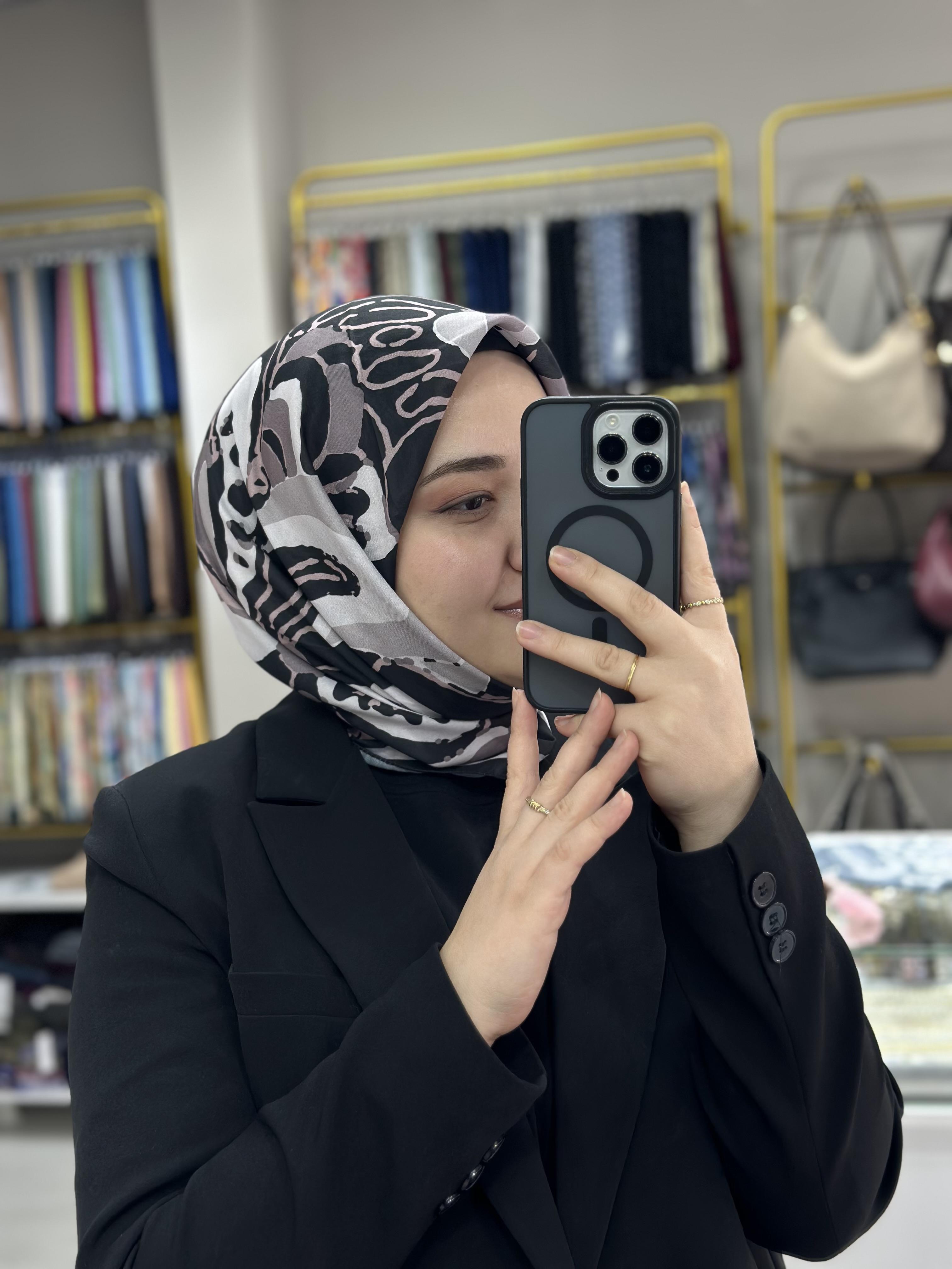 Gül Kurusu-Siyah Pamuk Soft Eşarp