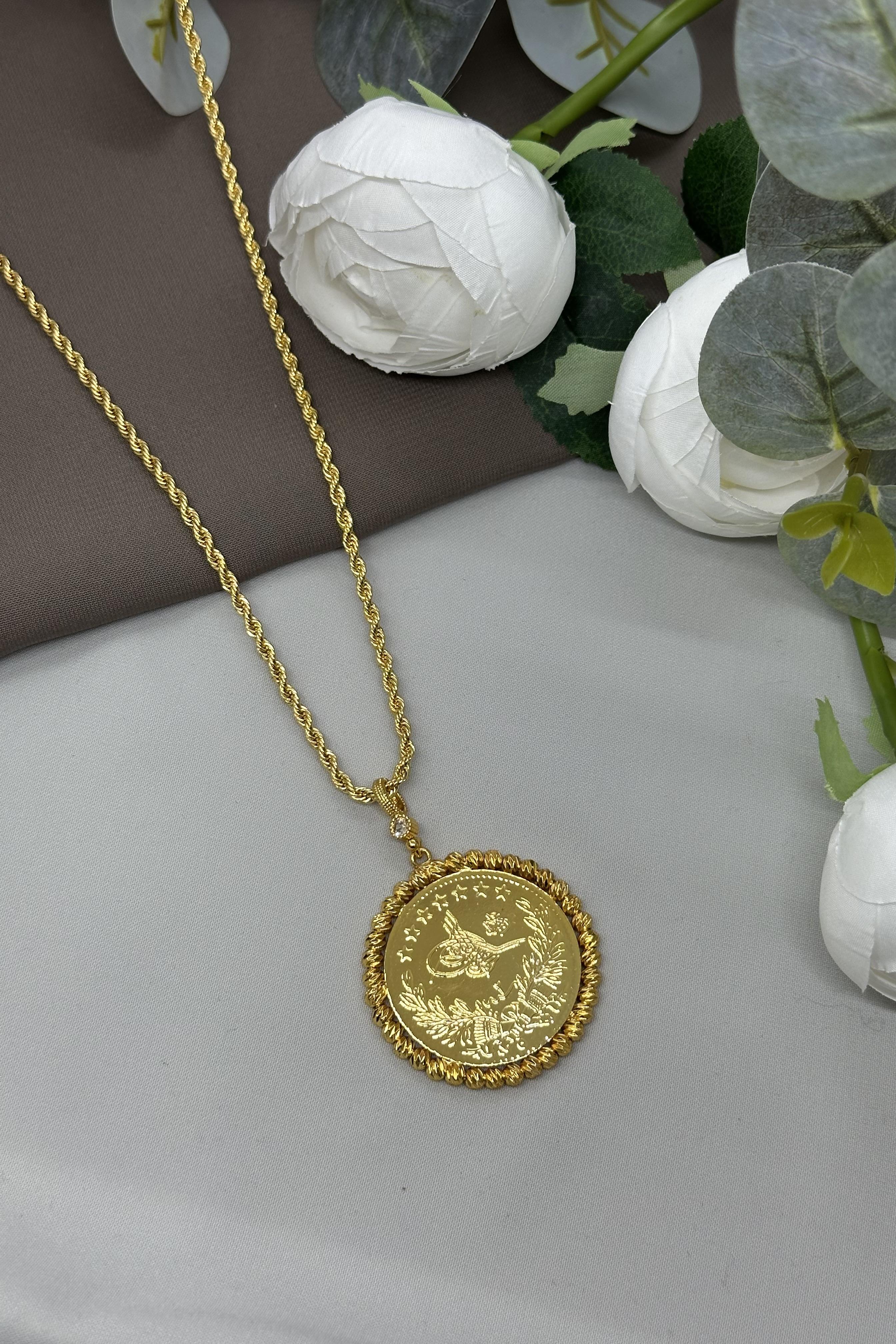 22 Ayar Altın Kaplama Reşat Model Kolye