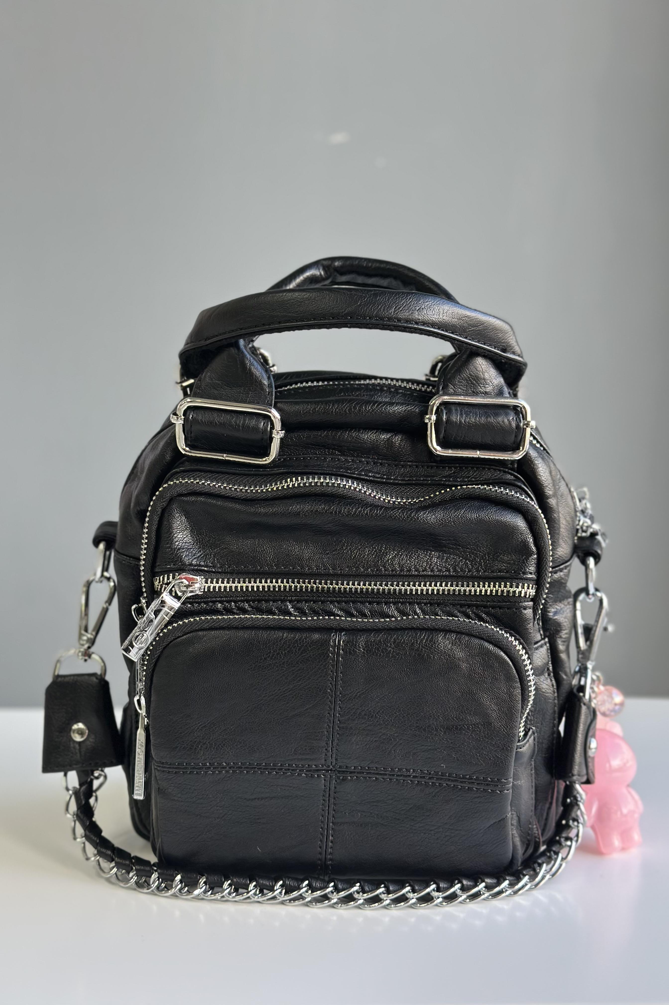 A++ Kalite Siyah El-Omuz-Sırt Çantası