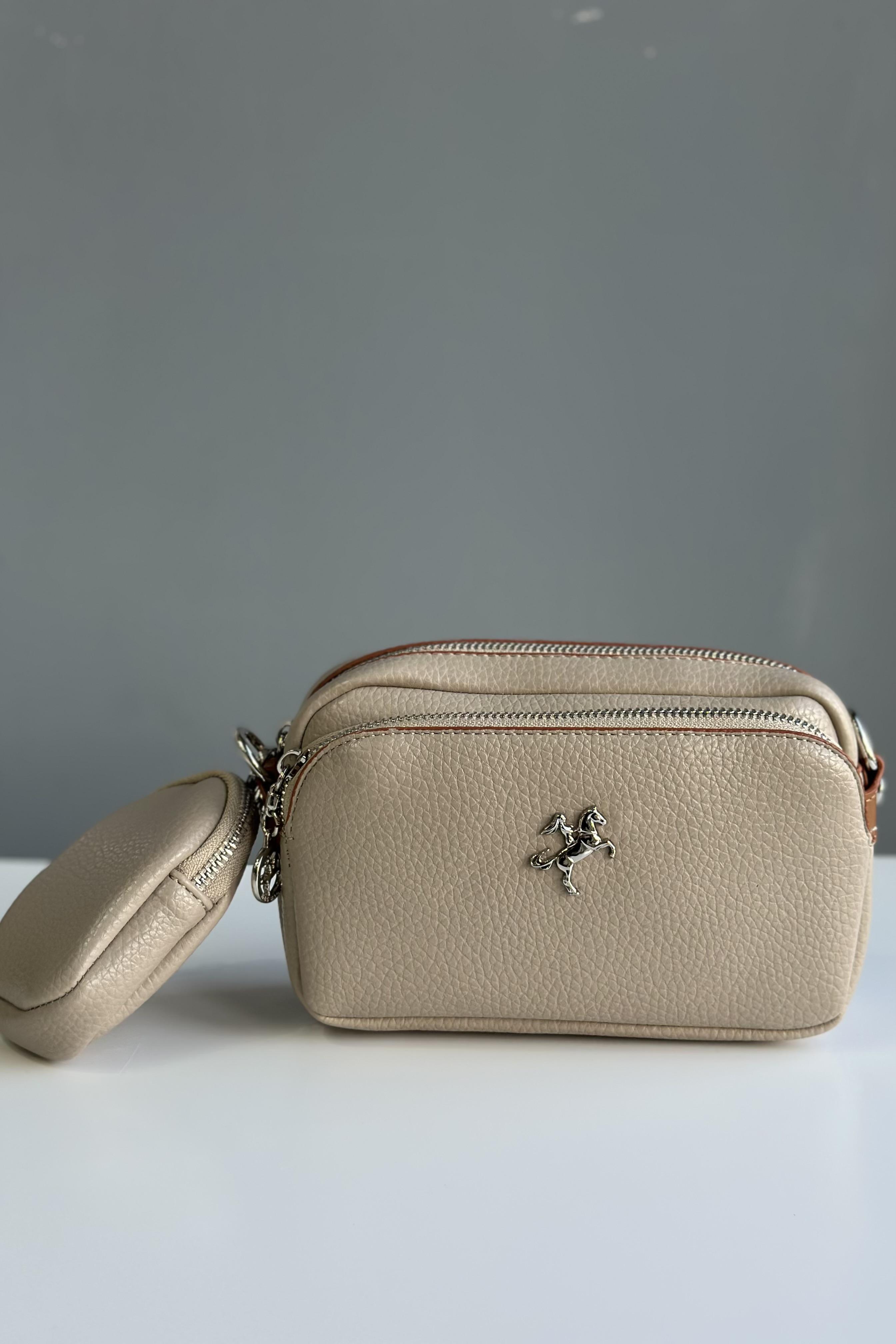 A++ Kalite Bej Omuz-Çapraz Çanta