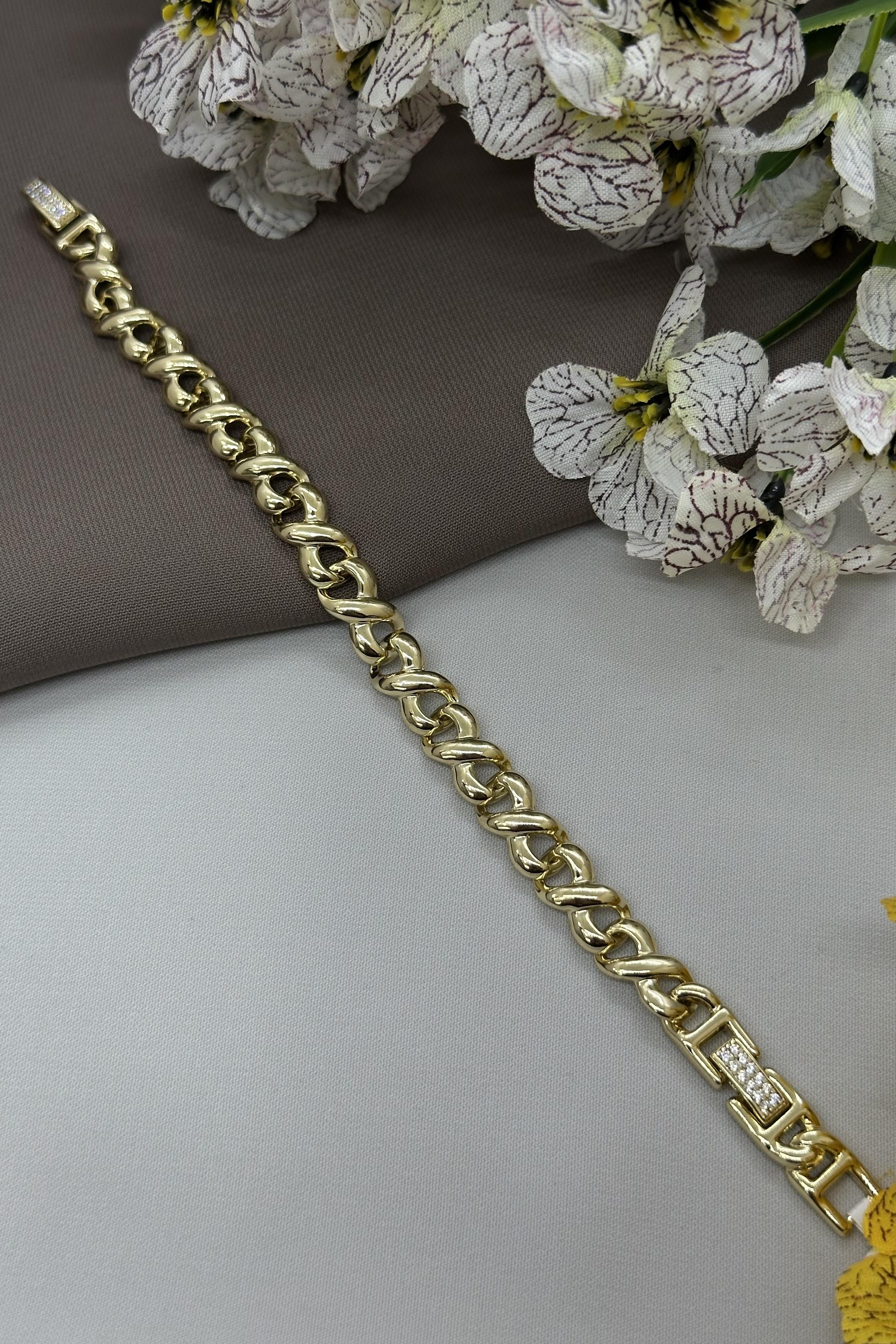 14K Sarmaşık Model Gold Vıp Bileklik