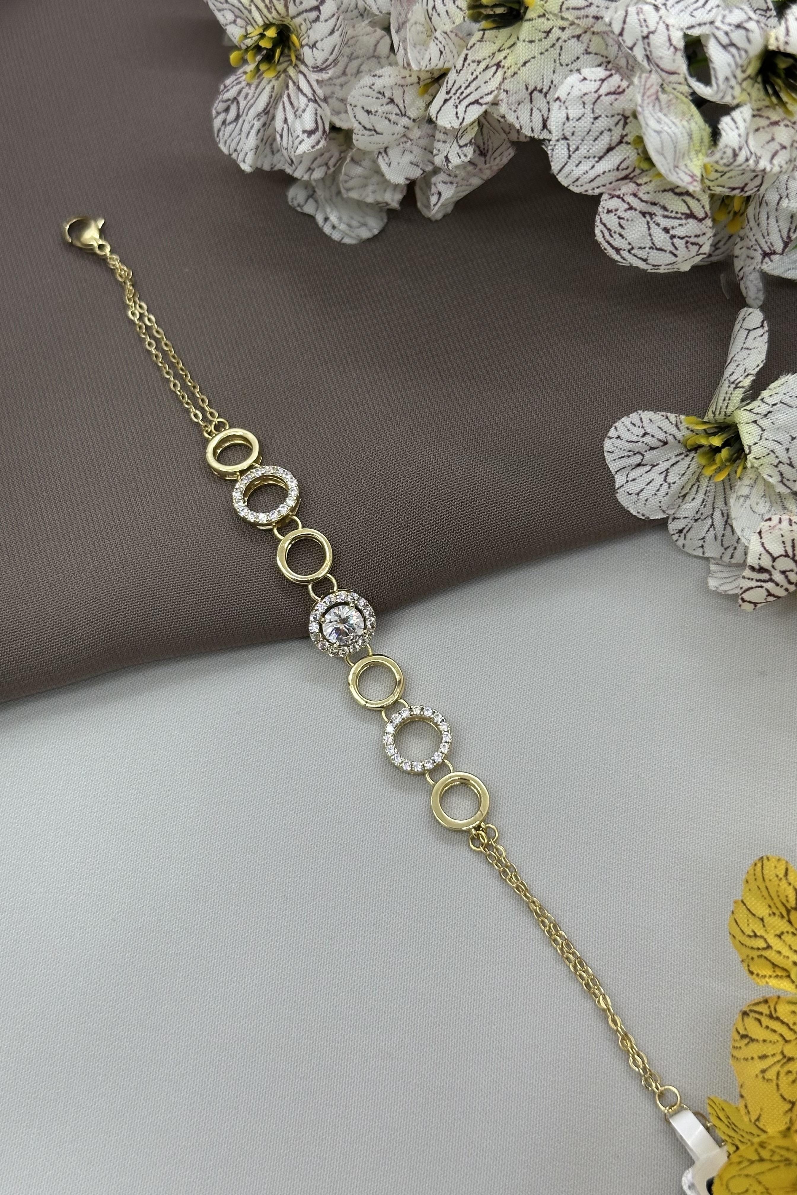 14K Halka Model Gold Vıp Bileklik