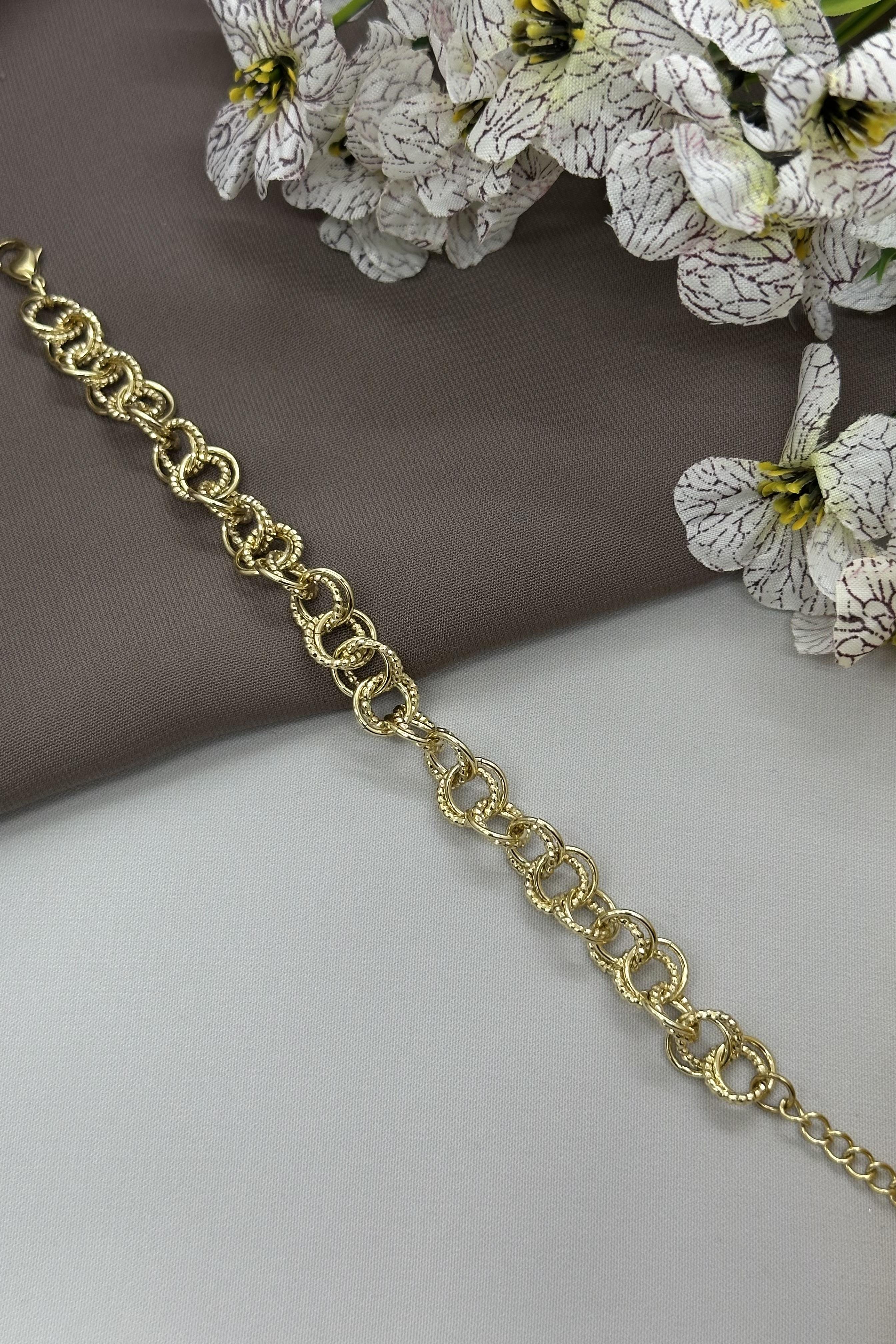 14K Halka Model Gold Vıp Bileklik