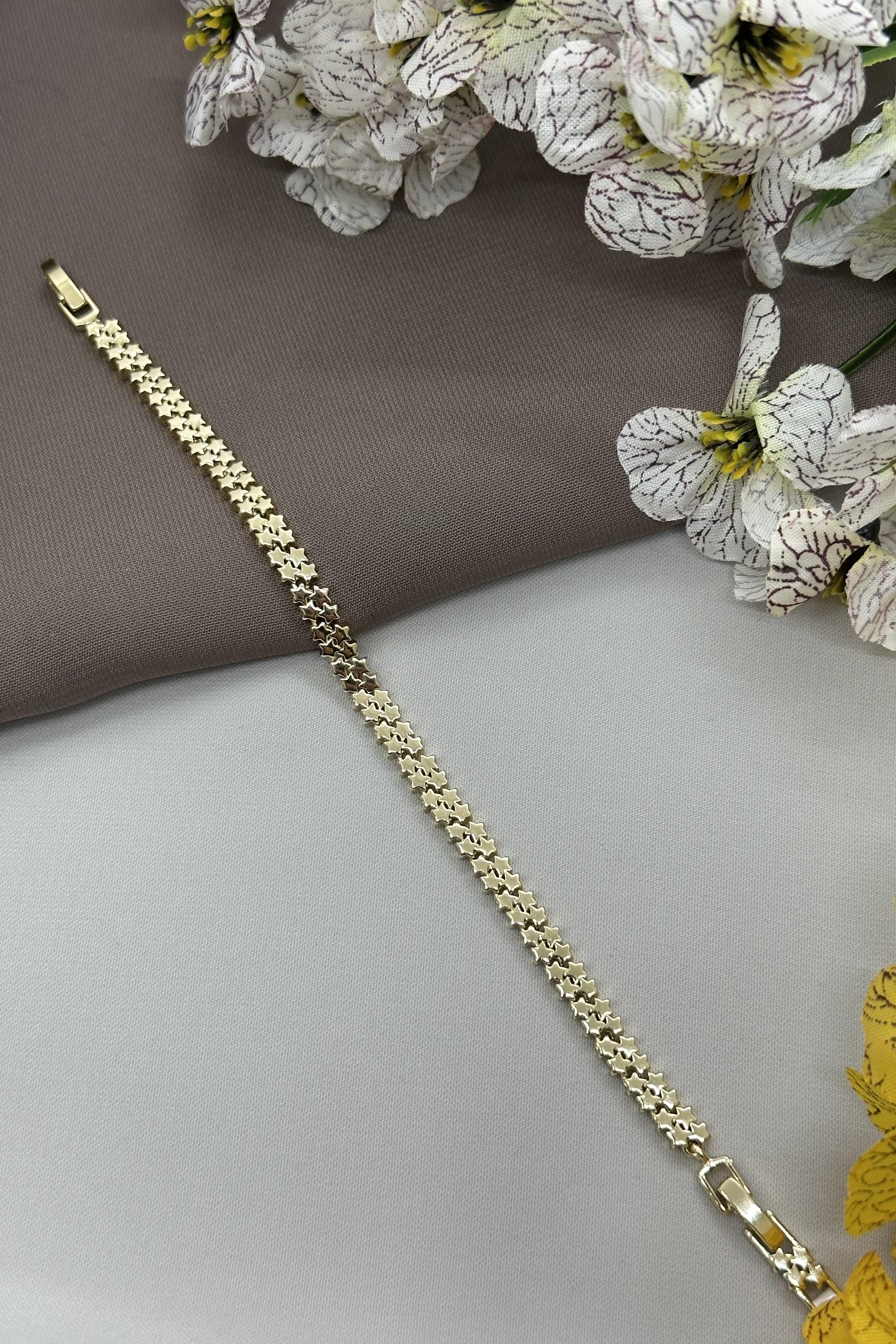 14K Yıldızlı Gold Vıp Bileklik