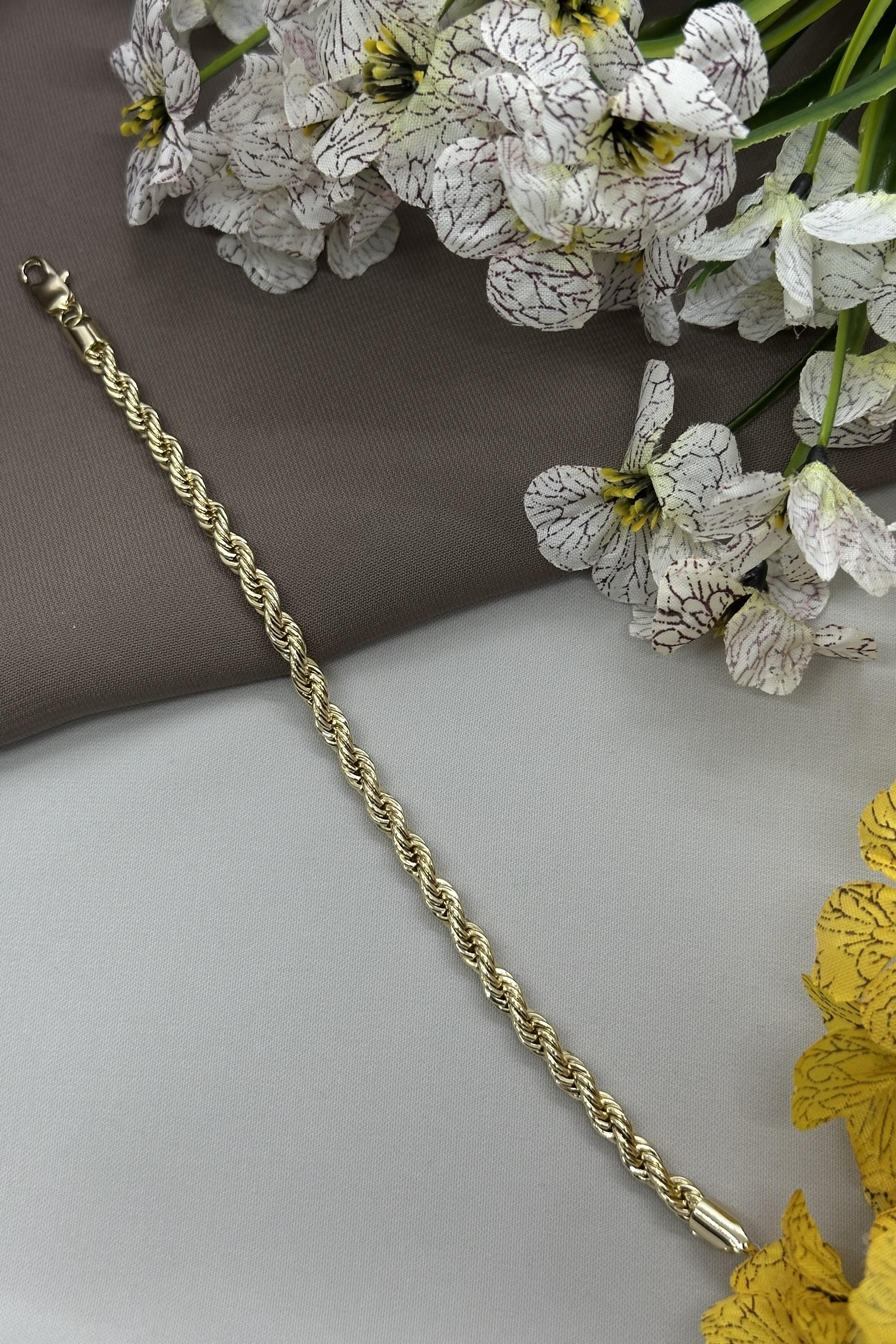 14K 1mm Burgu Model Vıp Bileklik