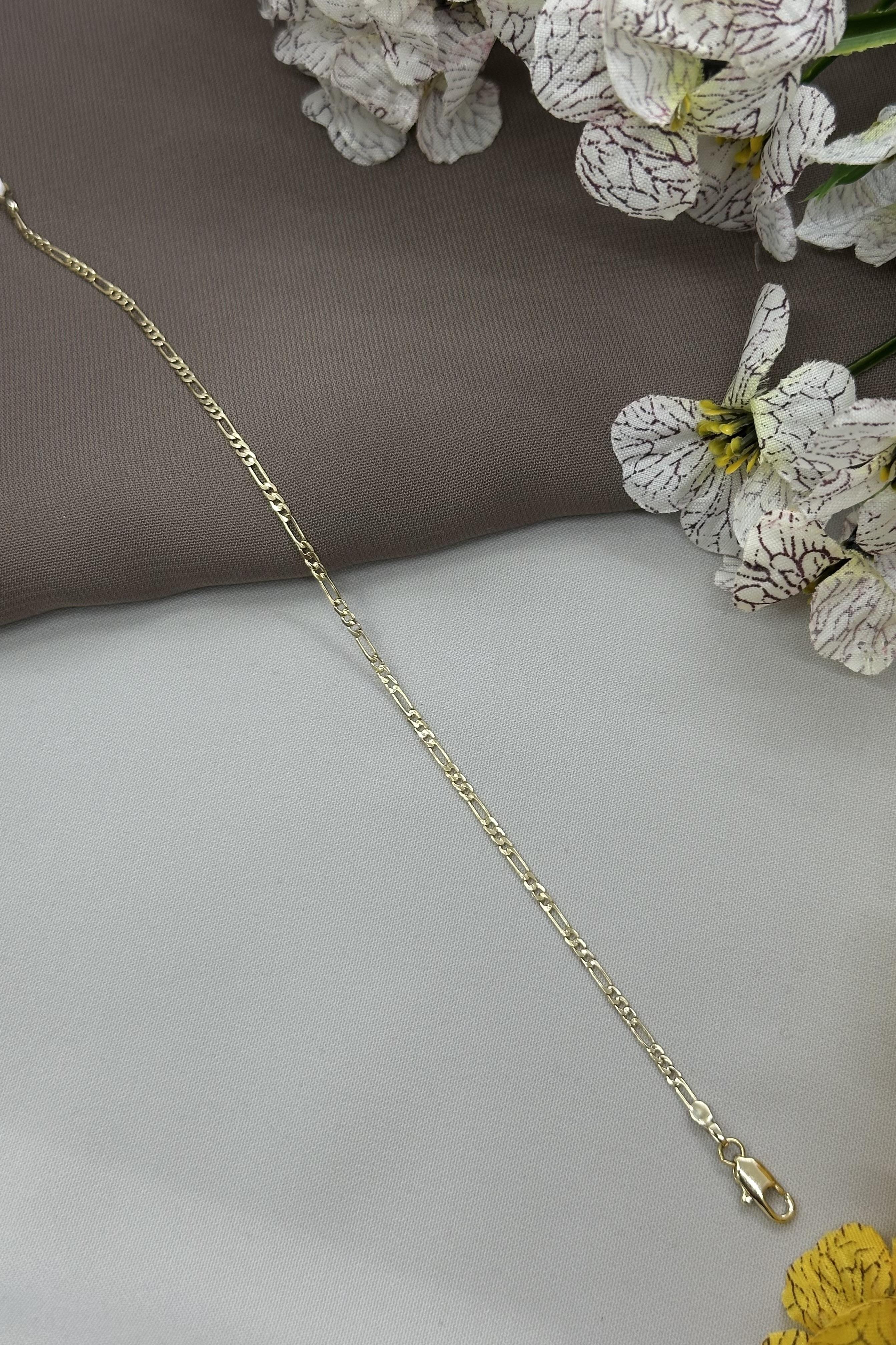 14K İnce Zincir Model Gold Vıp Bileklik