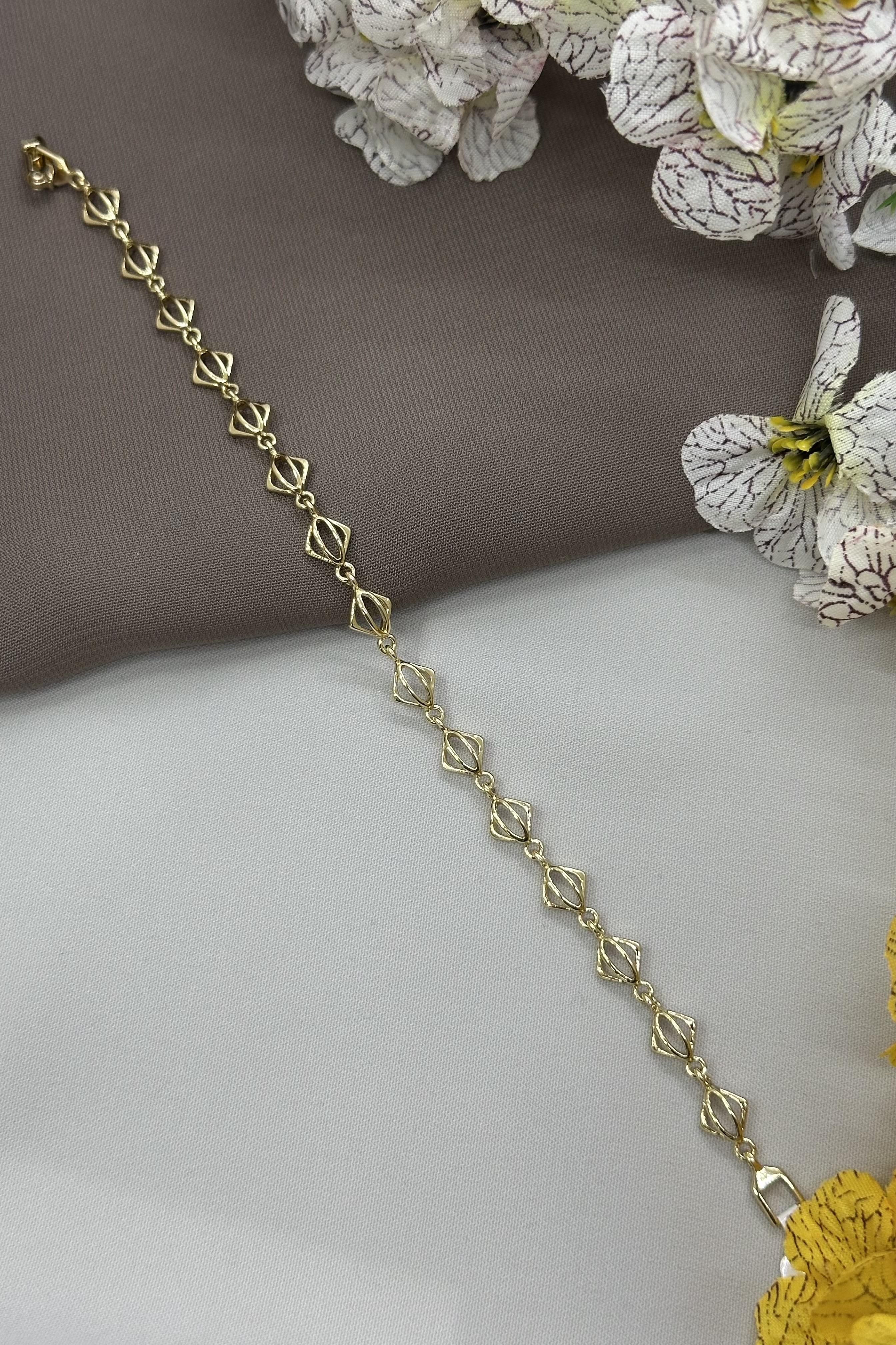 14K Elmas Model Gold Vıp Bileklik