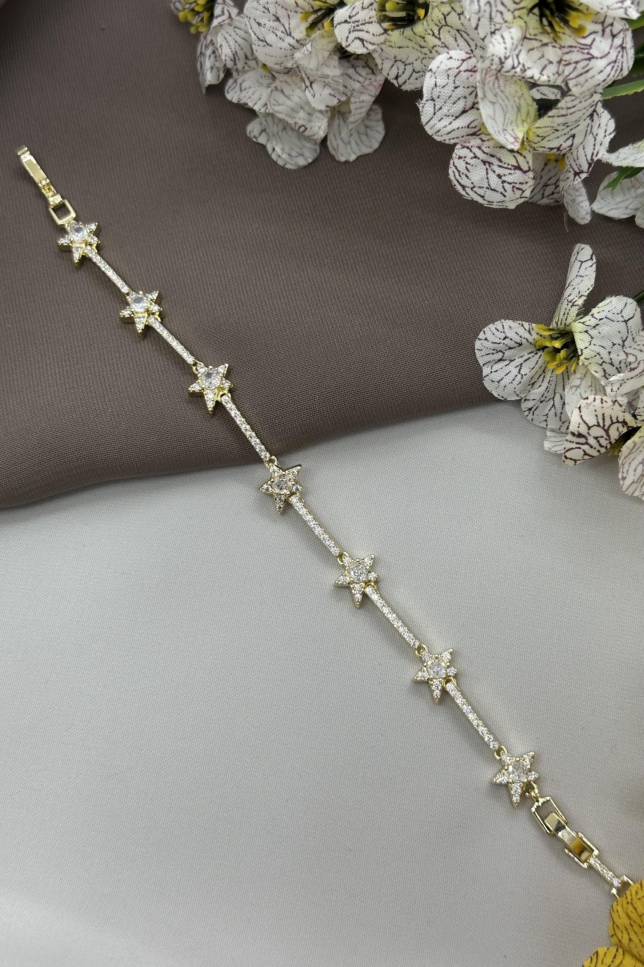 14K Yıldızlı Gold Vıp Bileklik