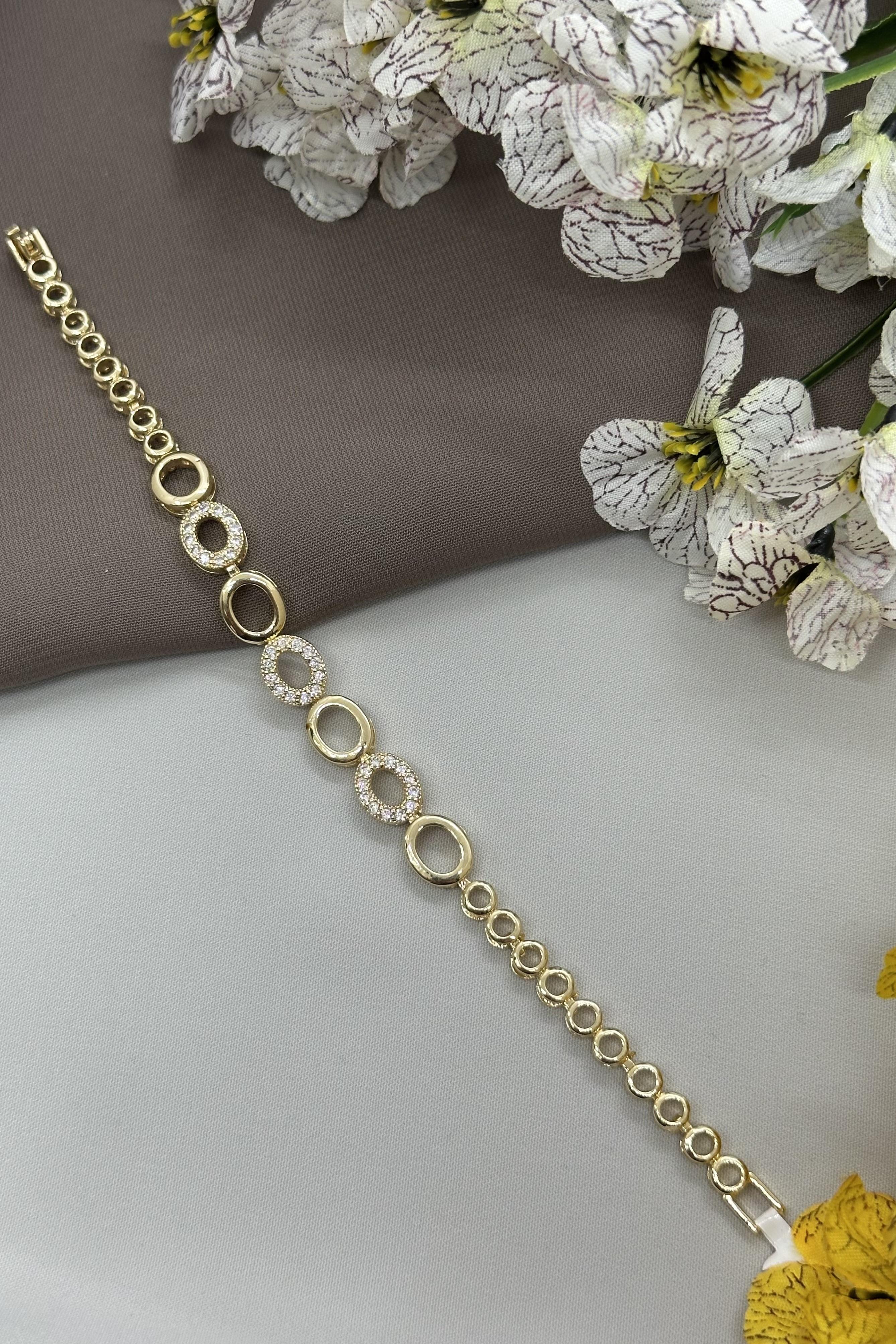 14K Halkalı Gold Vıp Bileklik