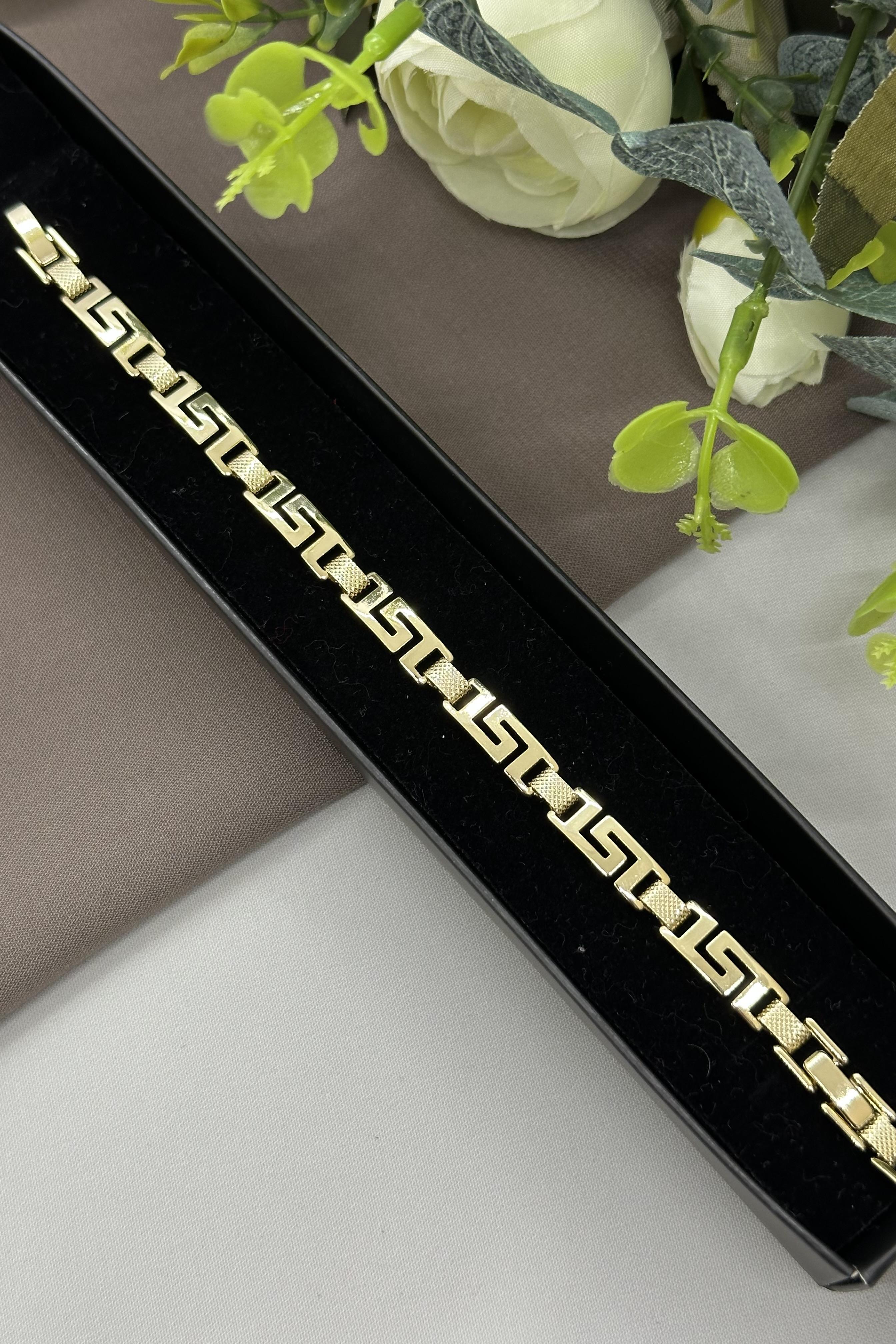 14K Labirent Model Gold Vıp Bileklik