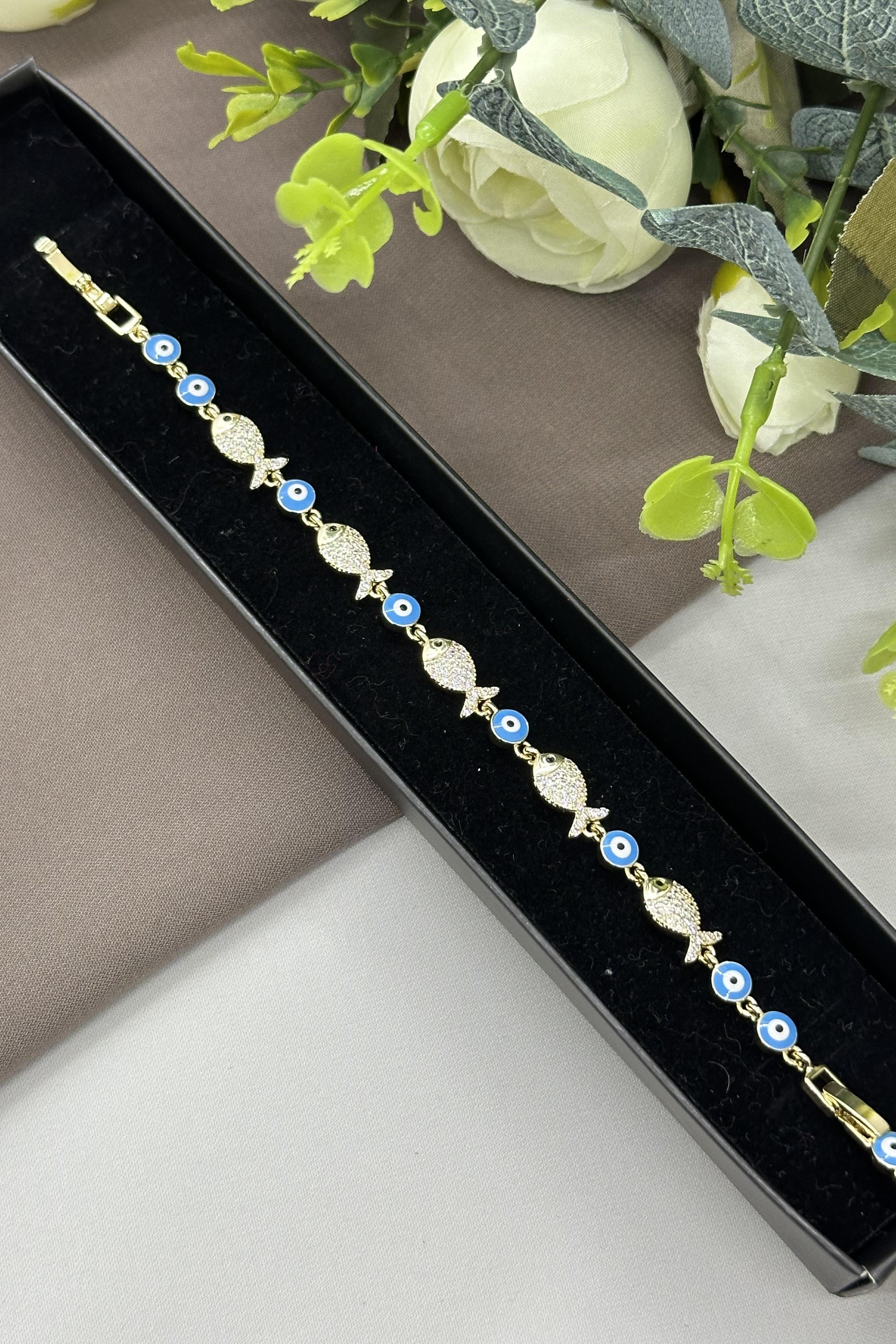 14K Balıklı Gold Vıp Bileklik