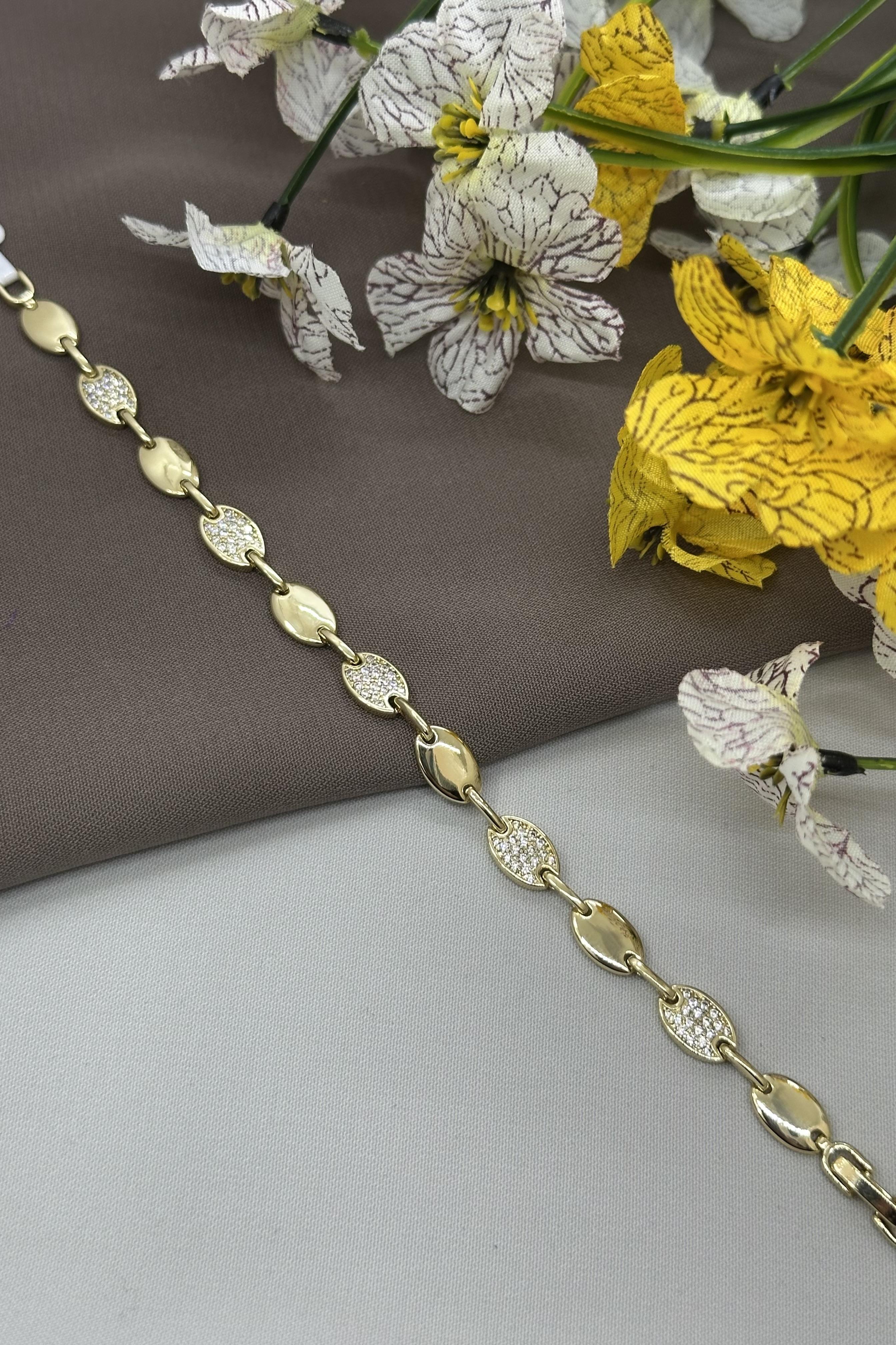 14K Düğme Model Gold Vıp Bileklik