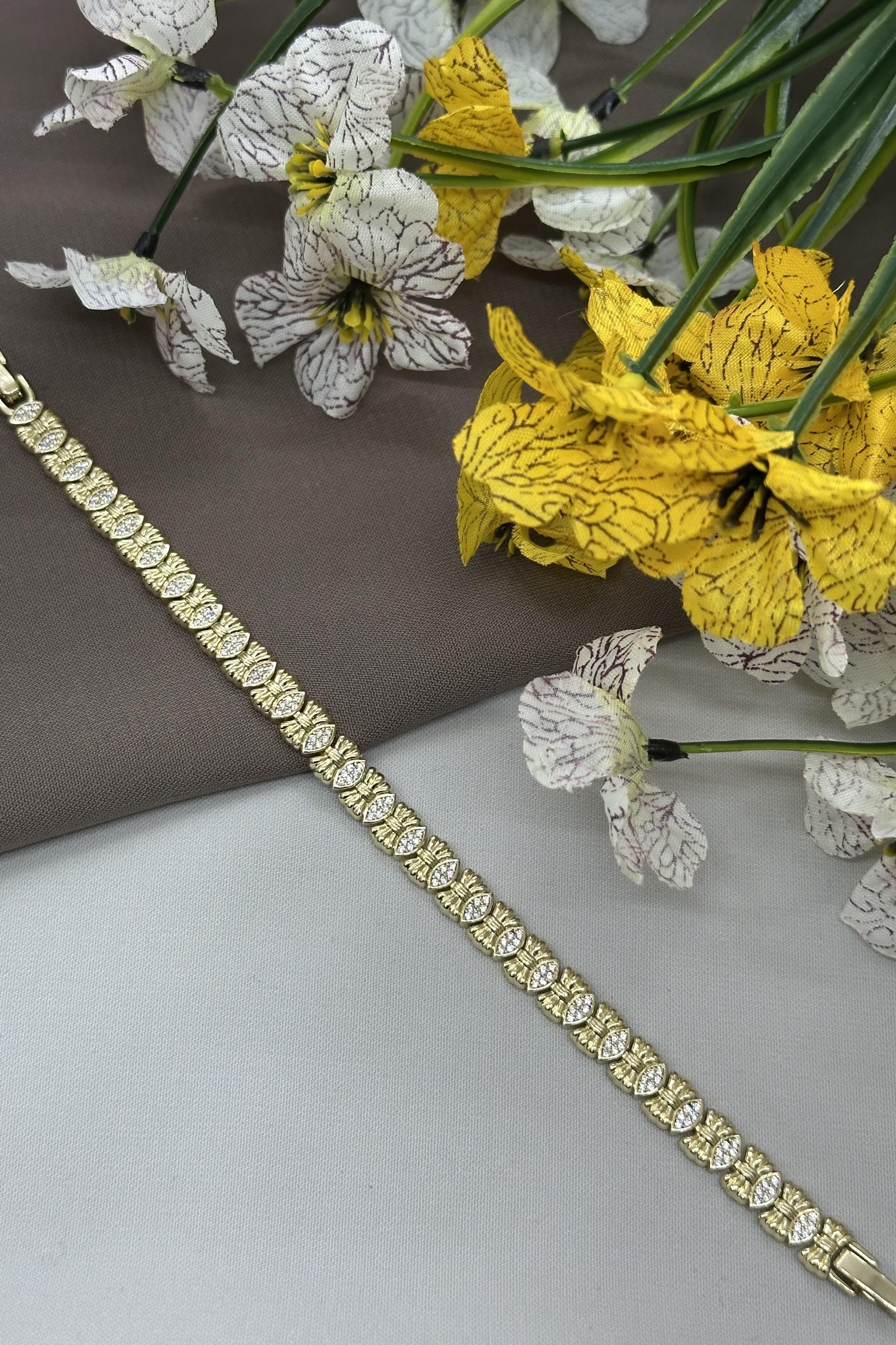 14K Fiyonk Model Gold Vıp Bileklik