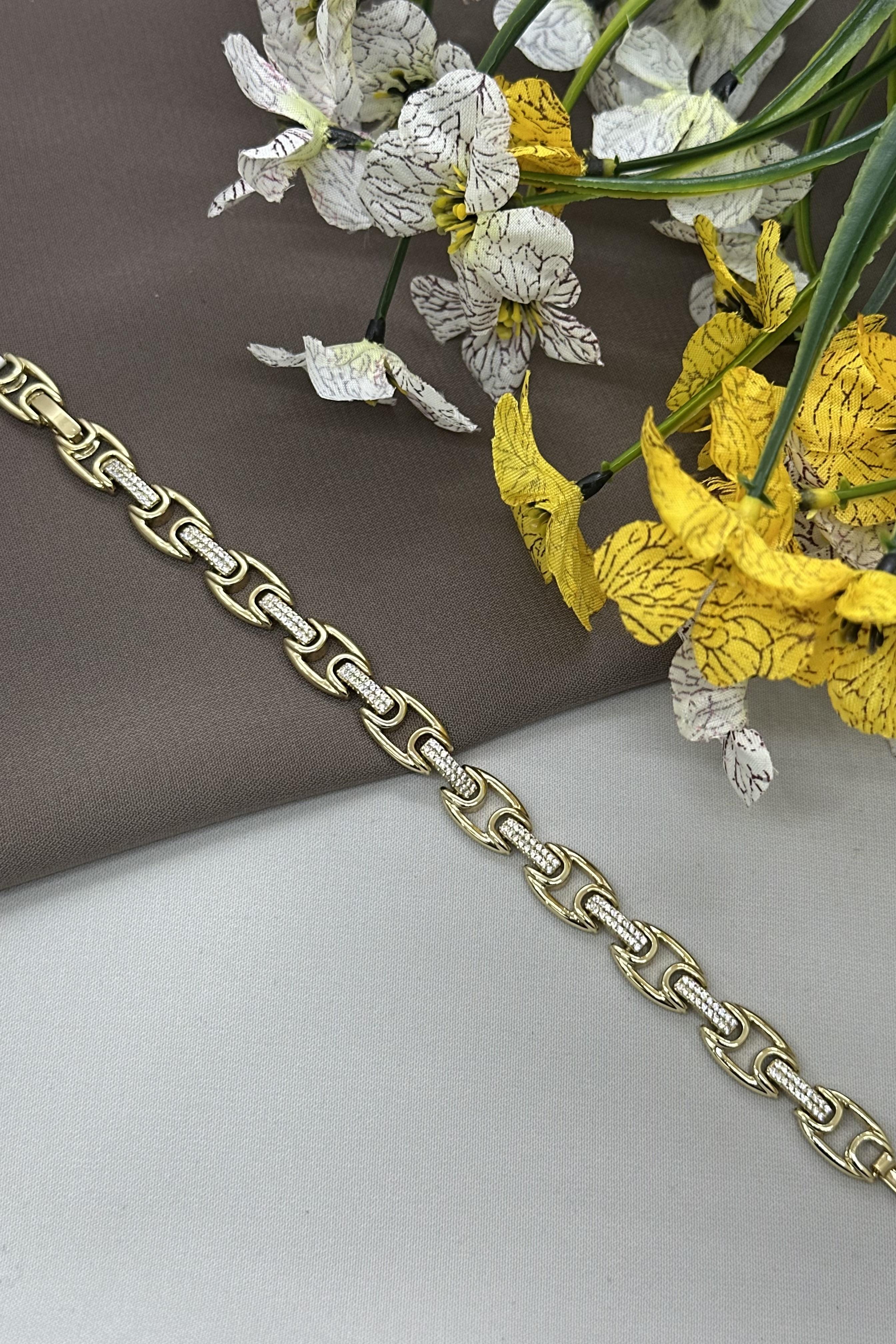 14K Düğme Model Gold Vıp Bileklik