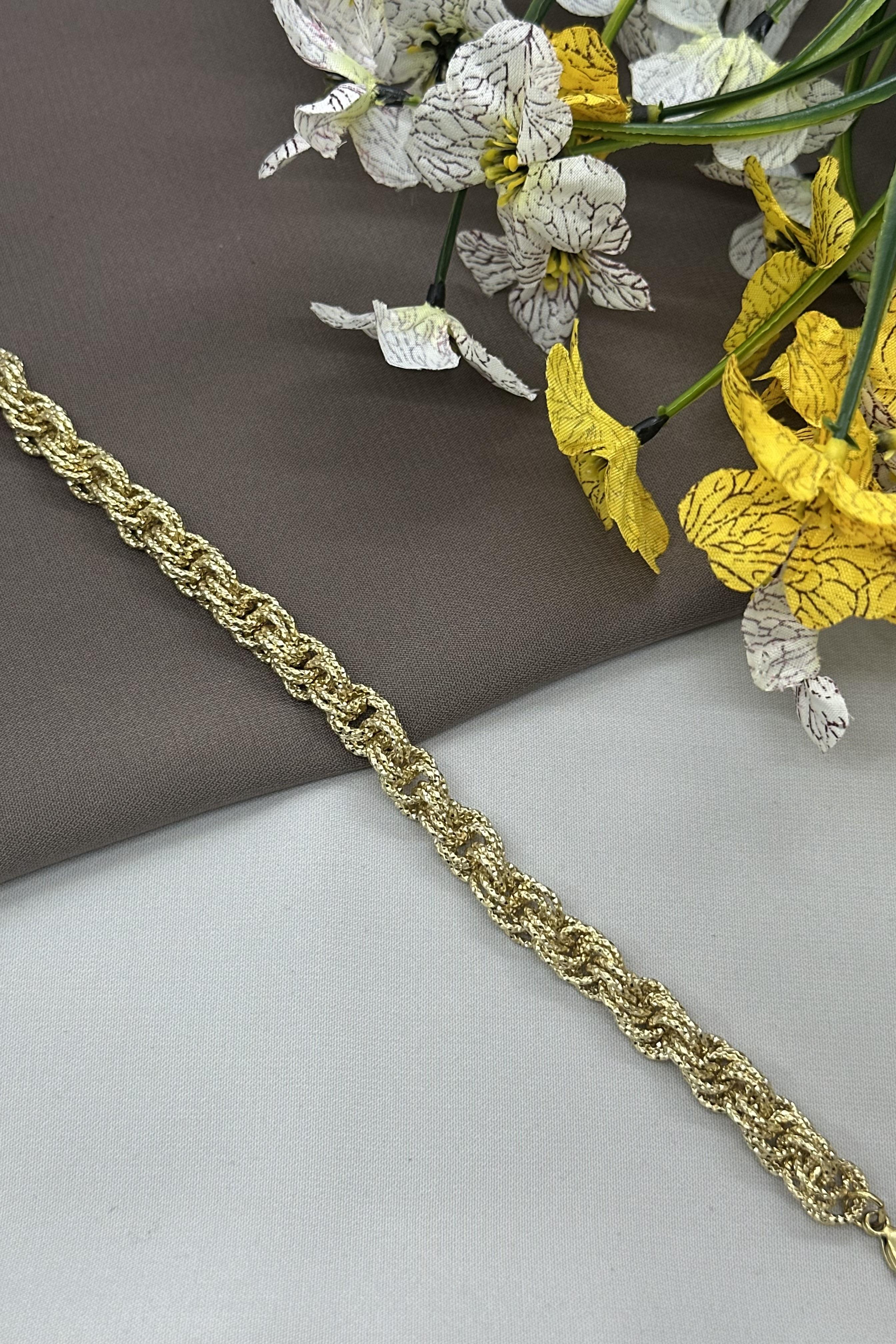 14K Halka Model Gold Vıp Bileklik