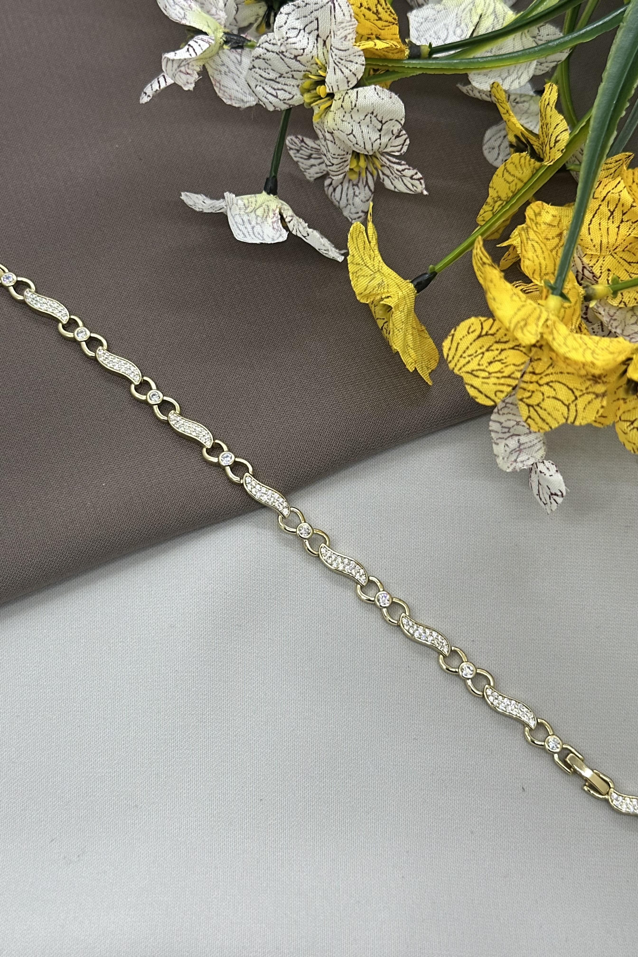 14K Sarmal Model Gold Vıp Bileklik