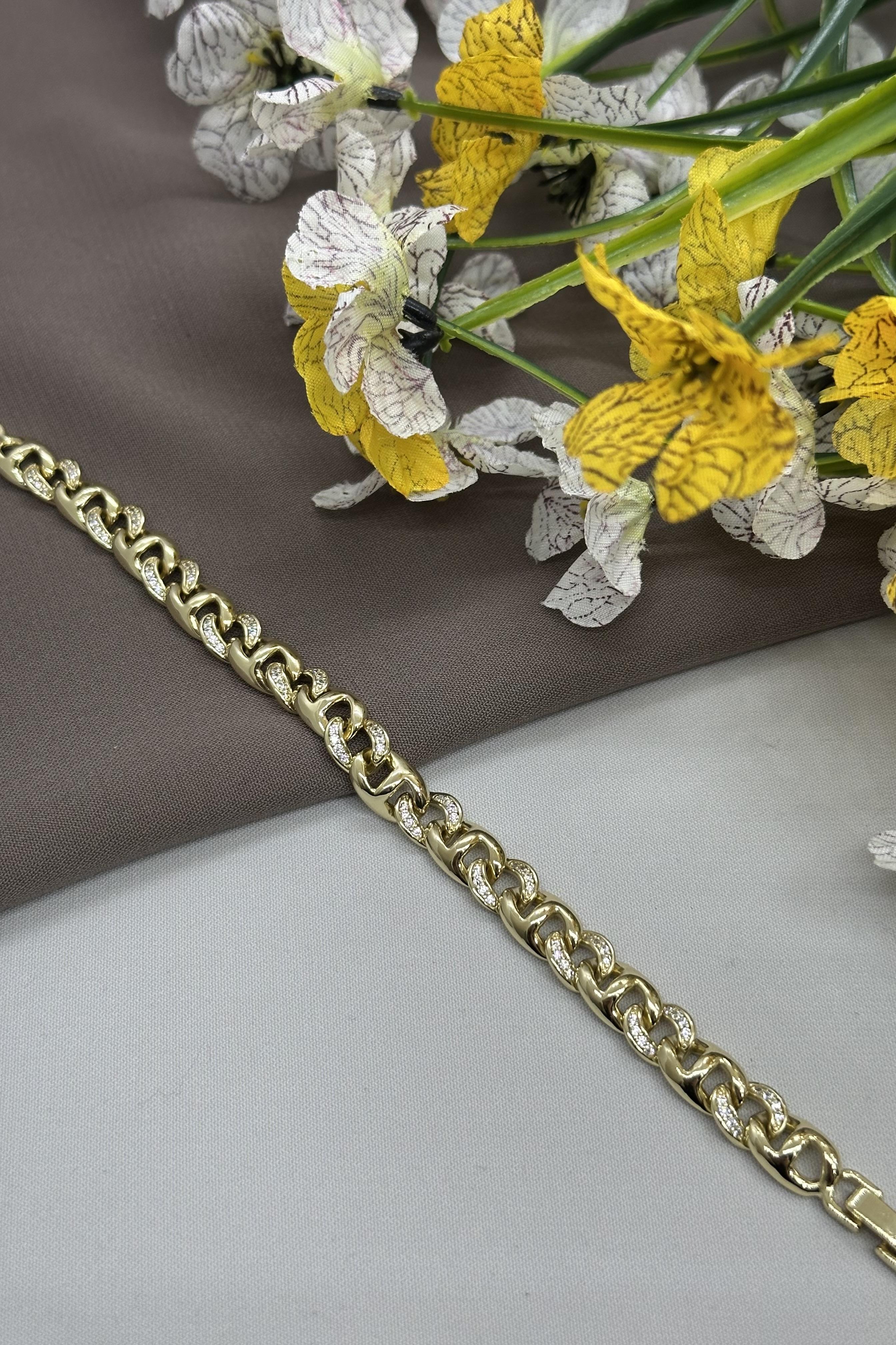 14K Halkalı Gold Vıp Bileklik