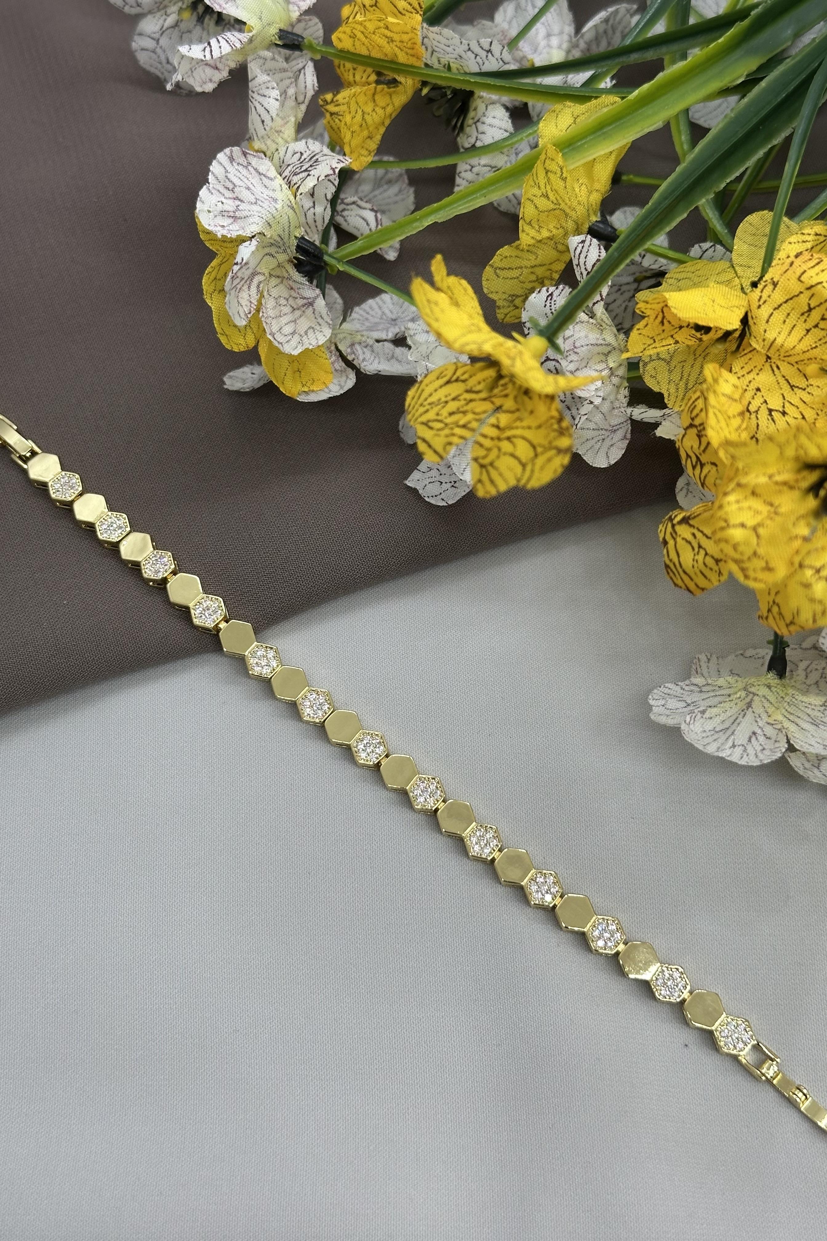 14K Petek Model Gold VIıp Bileklik